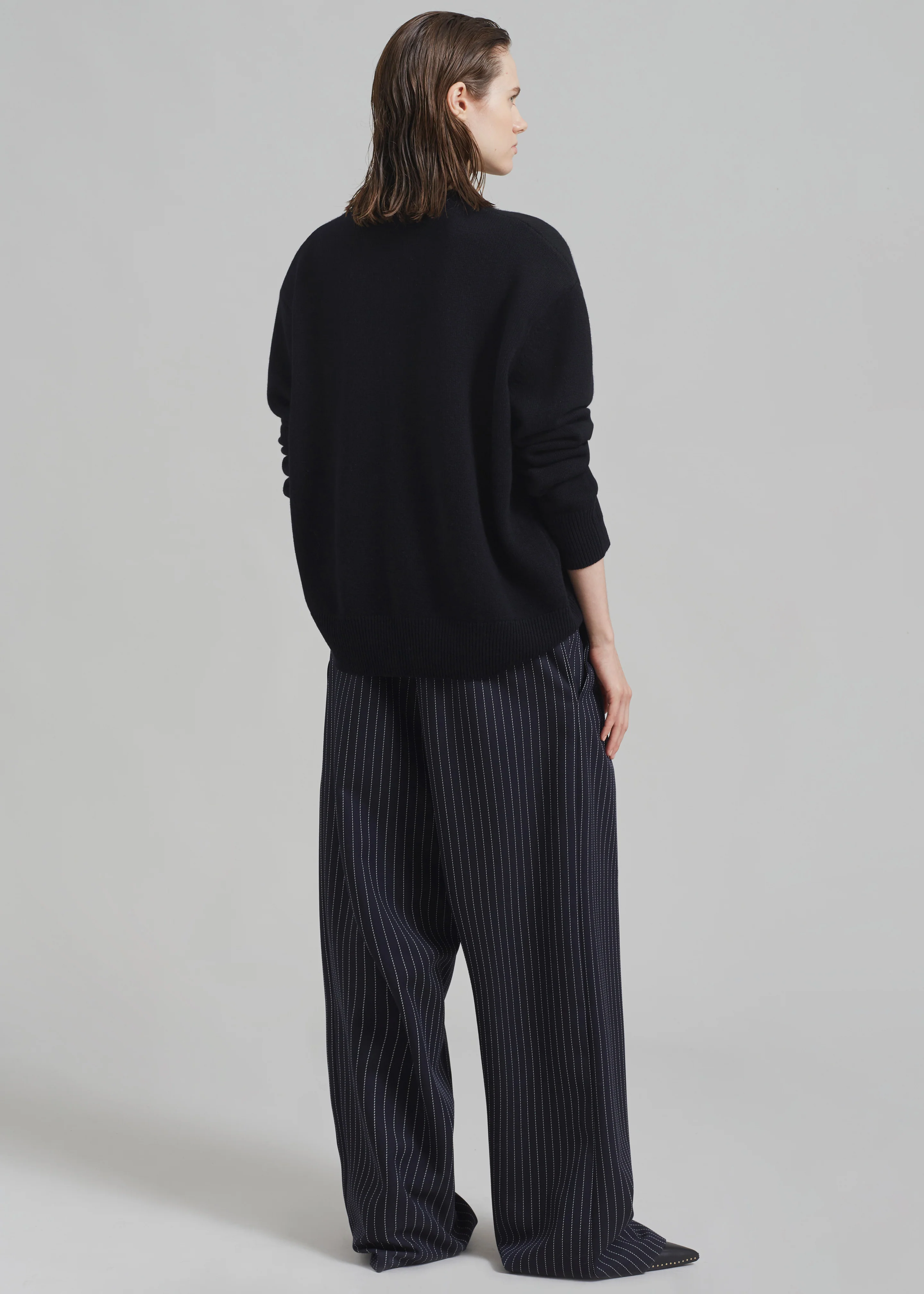 Rafaela Padded Knit Sweater - Black - Image 7