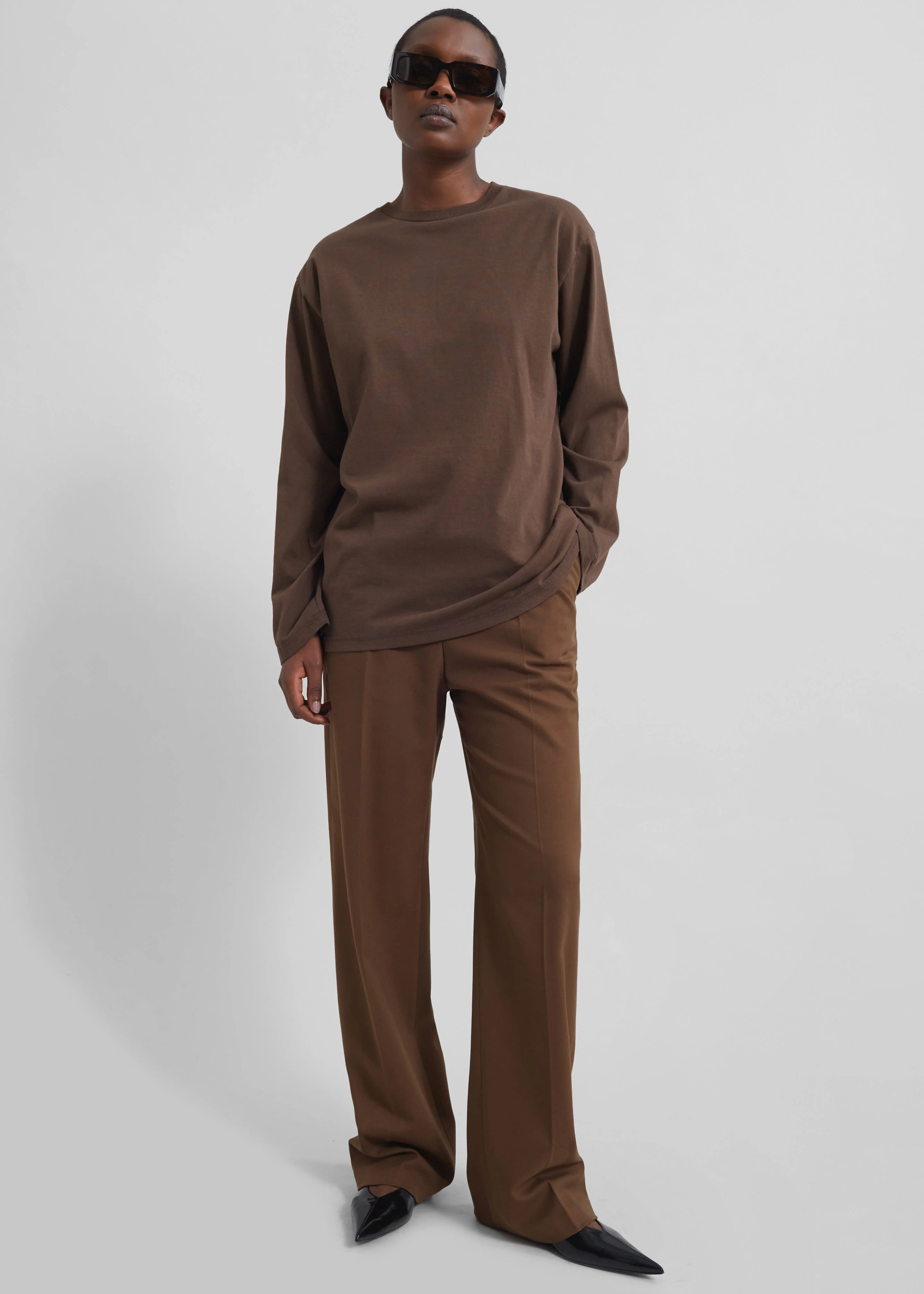 Rainey Long Sleeve Tee - Brown - Image 6