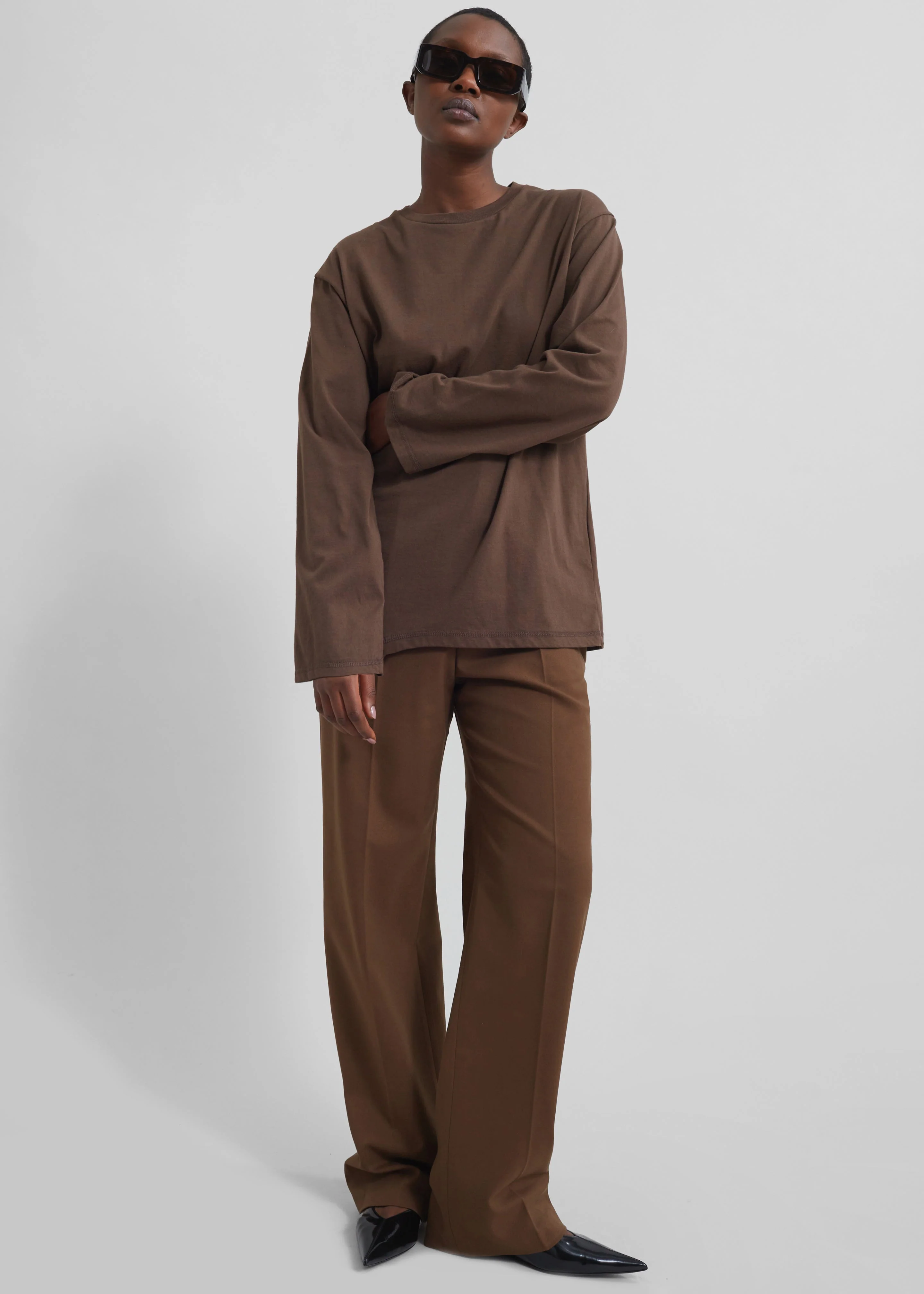 Rainey Long Sleeve Tee - Brown - Image 8