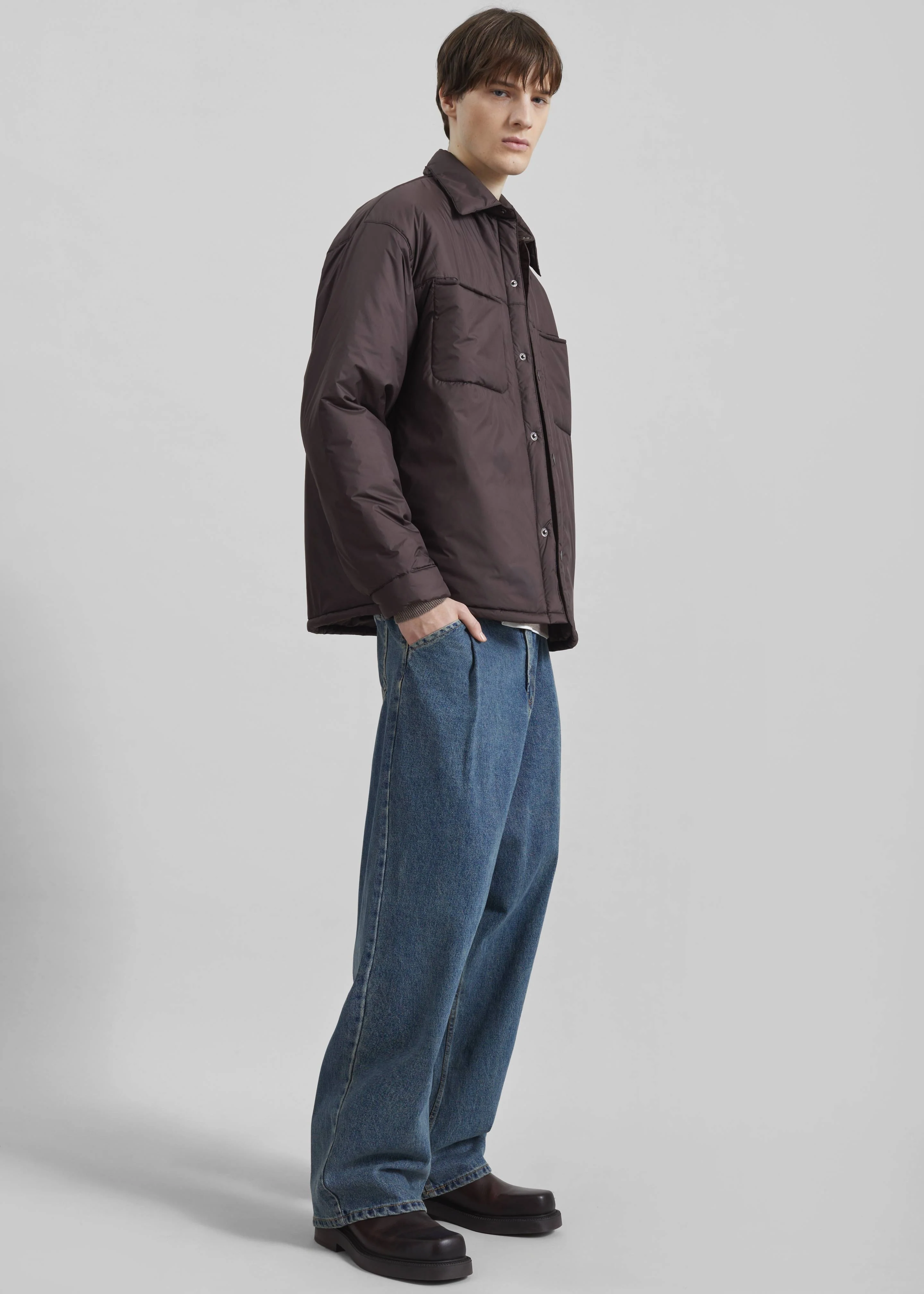 Reffroy Puffer Overshirt - Brown - Image 5