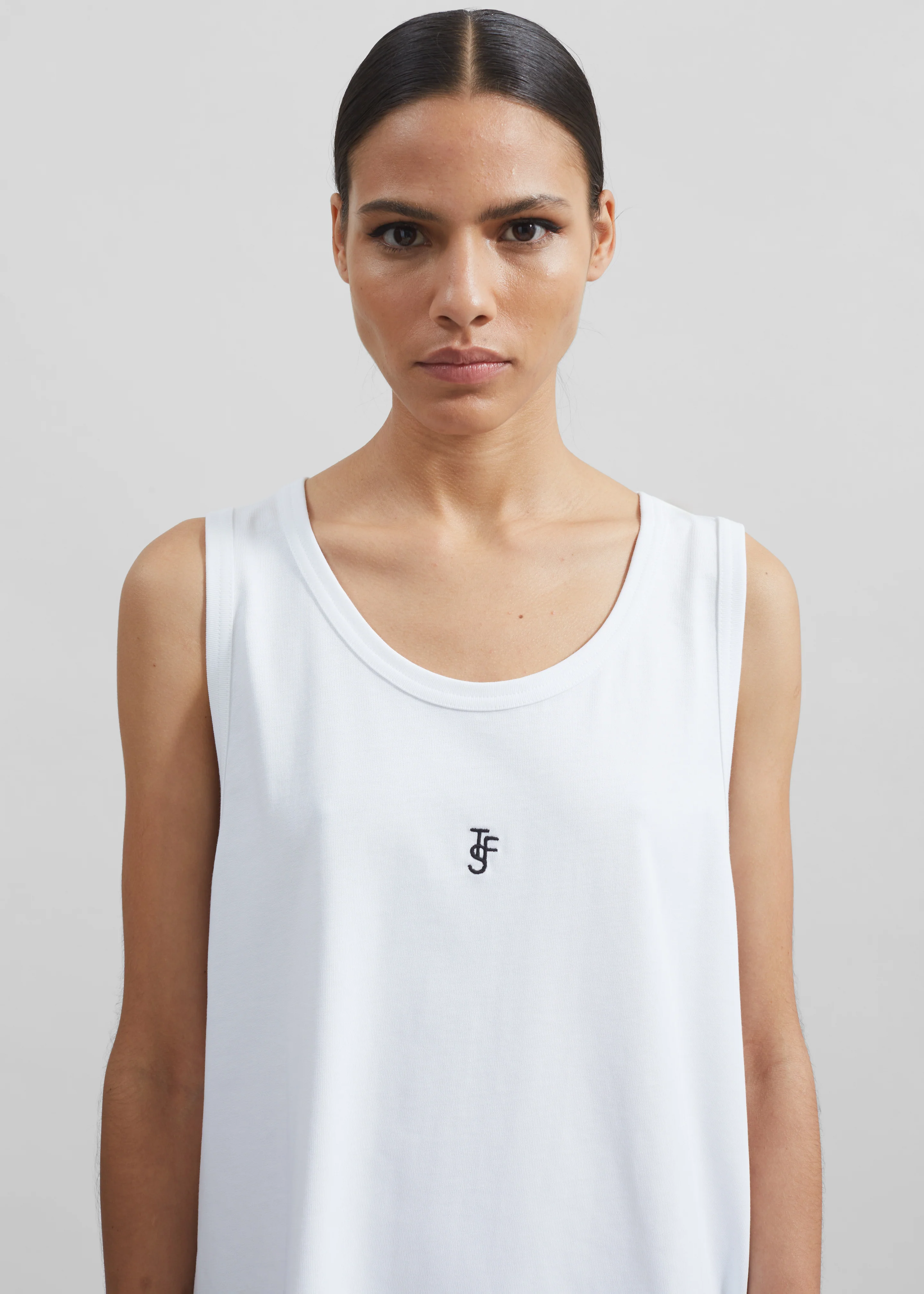 Rexy Embroidered Tank Top - White - Image 3