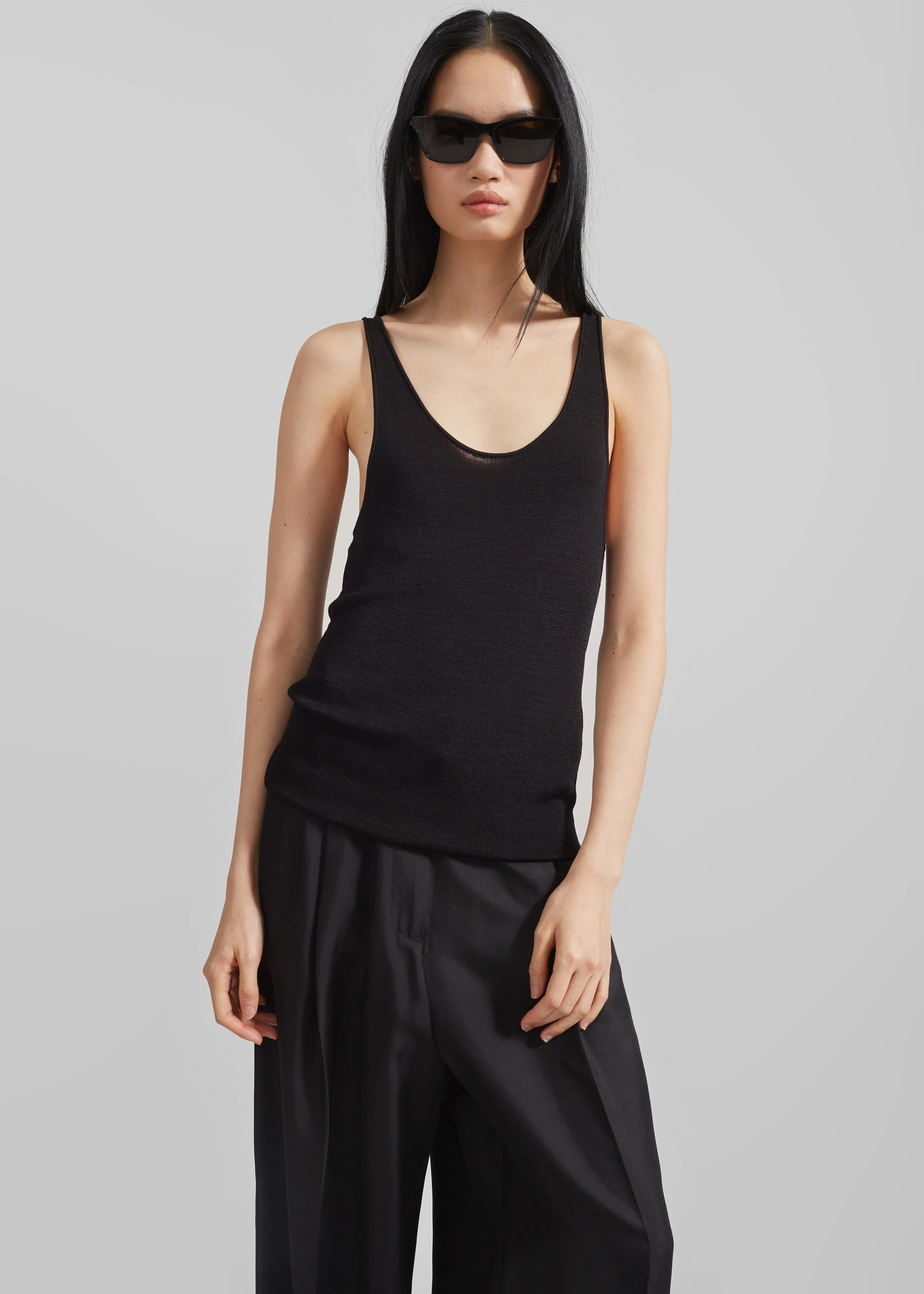 Rivo Knit Tank Top - Black - Image 3