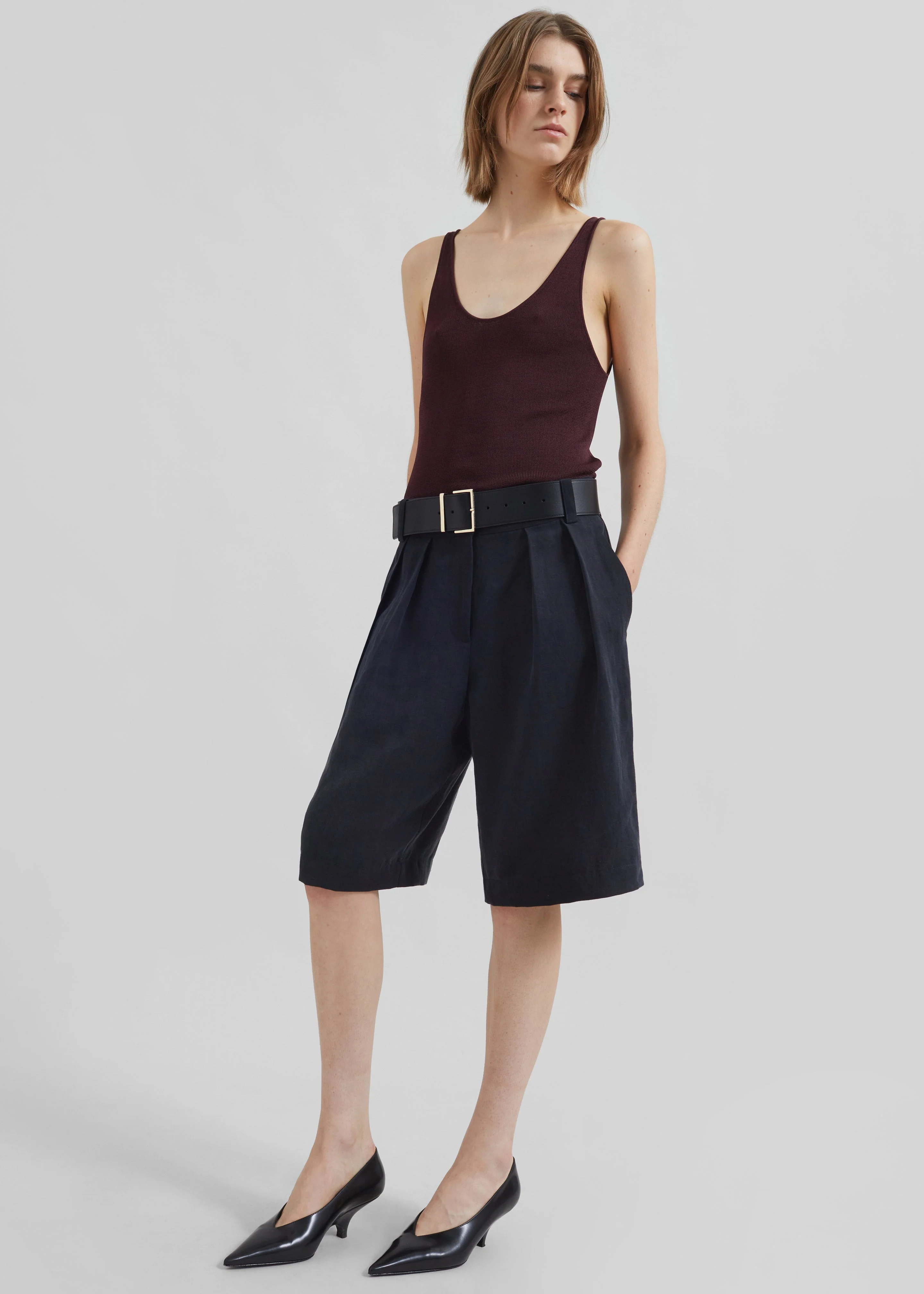 Rivo Knit Tank Top - Burgundy - Image 8