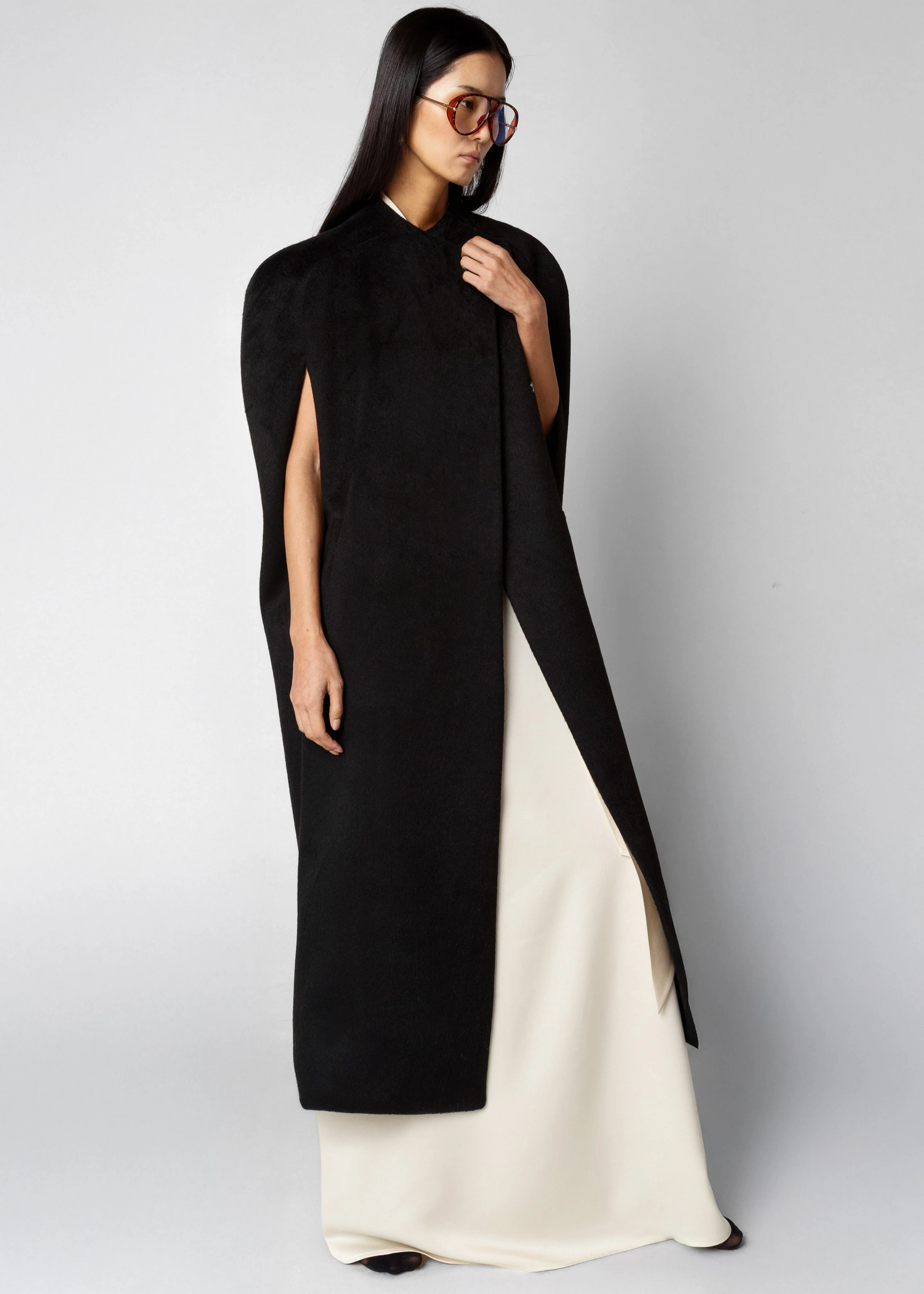 Roslev Cape Coat - Black - Image 2
