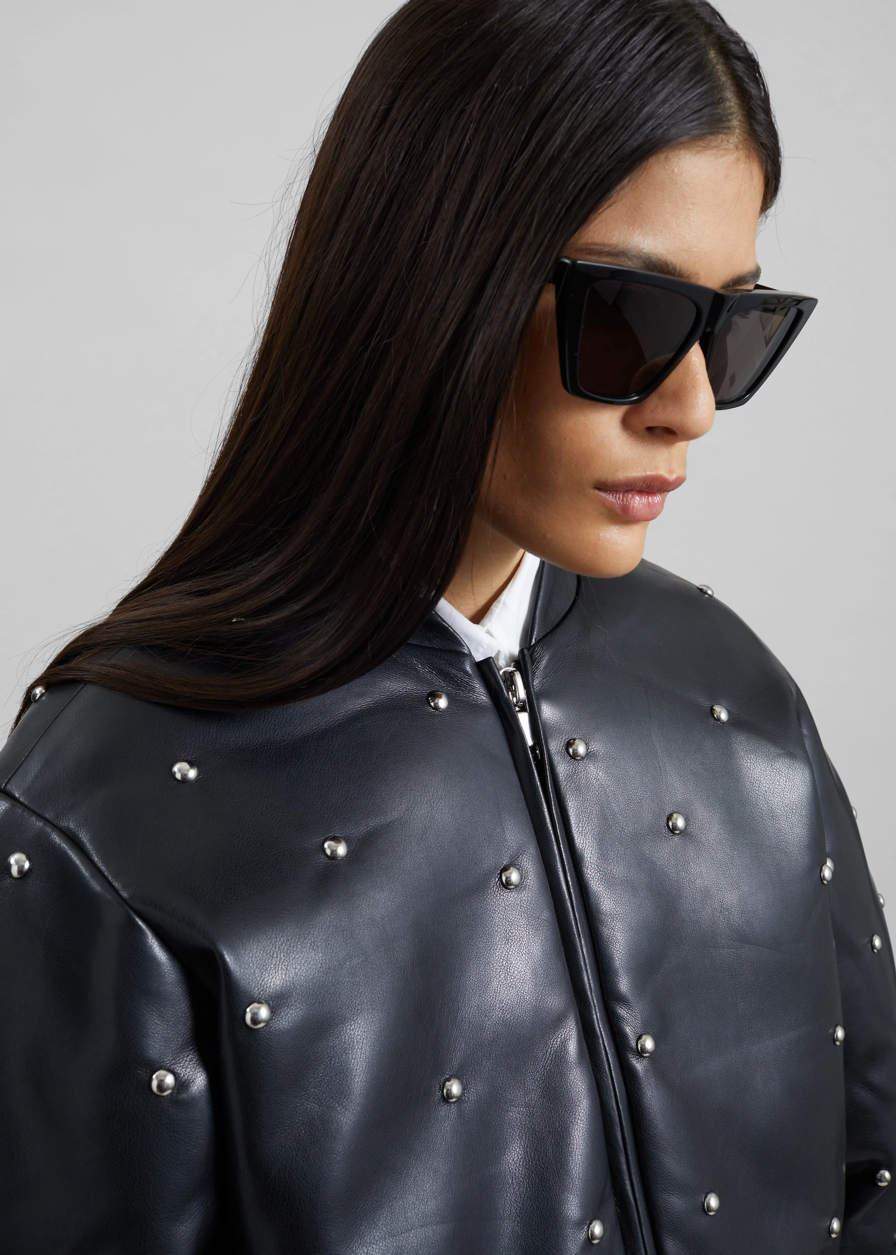 Rotate Studded Padded Jacket - Black - Image 5