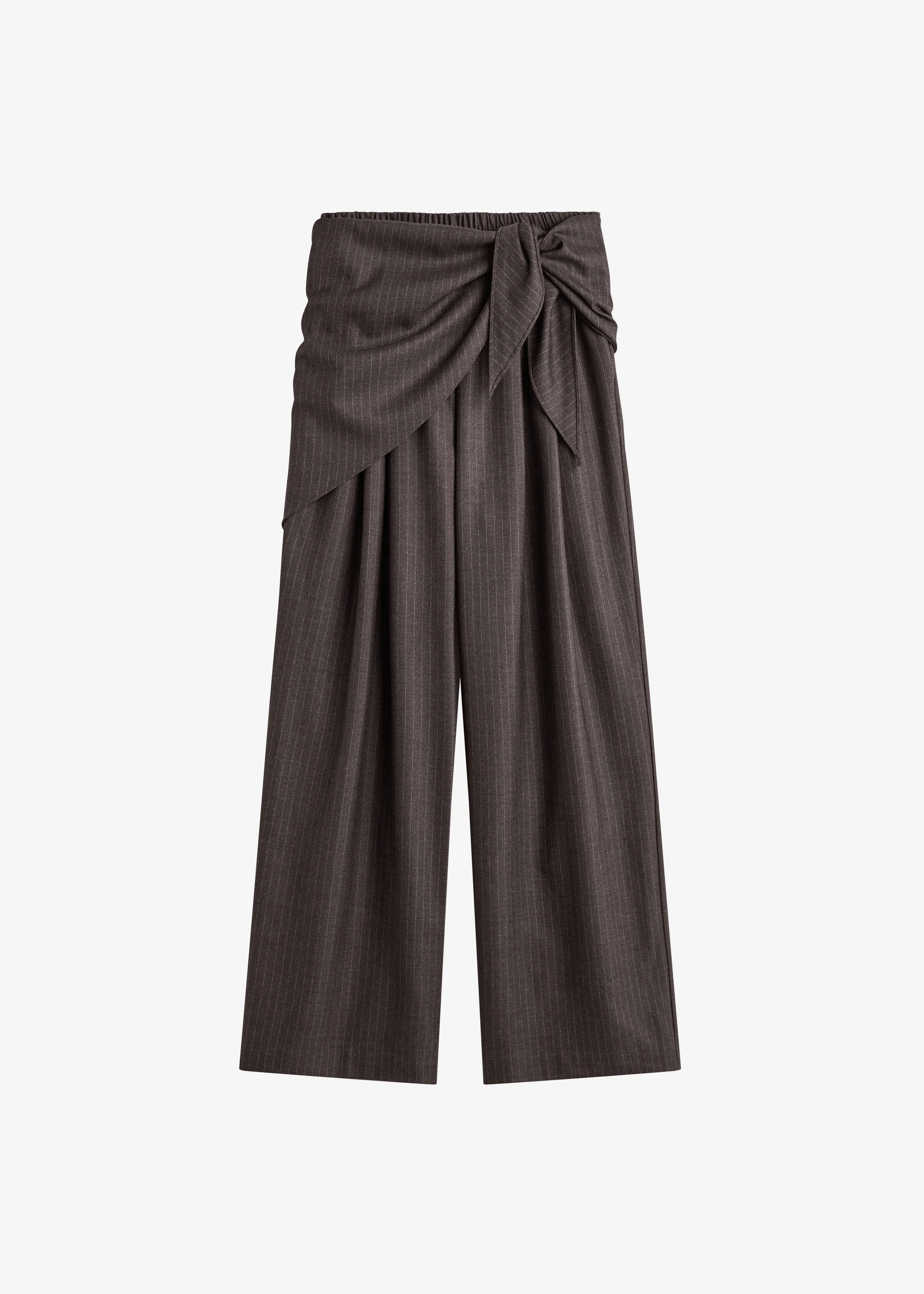 Rovigo Scarf Wrap Pants - Brown Stripe - Image 7
