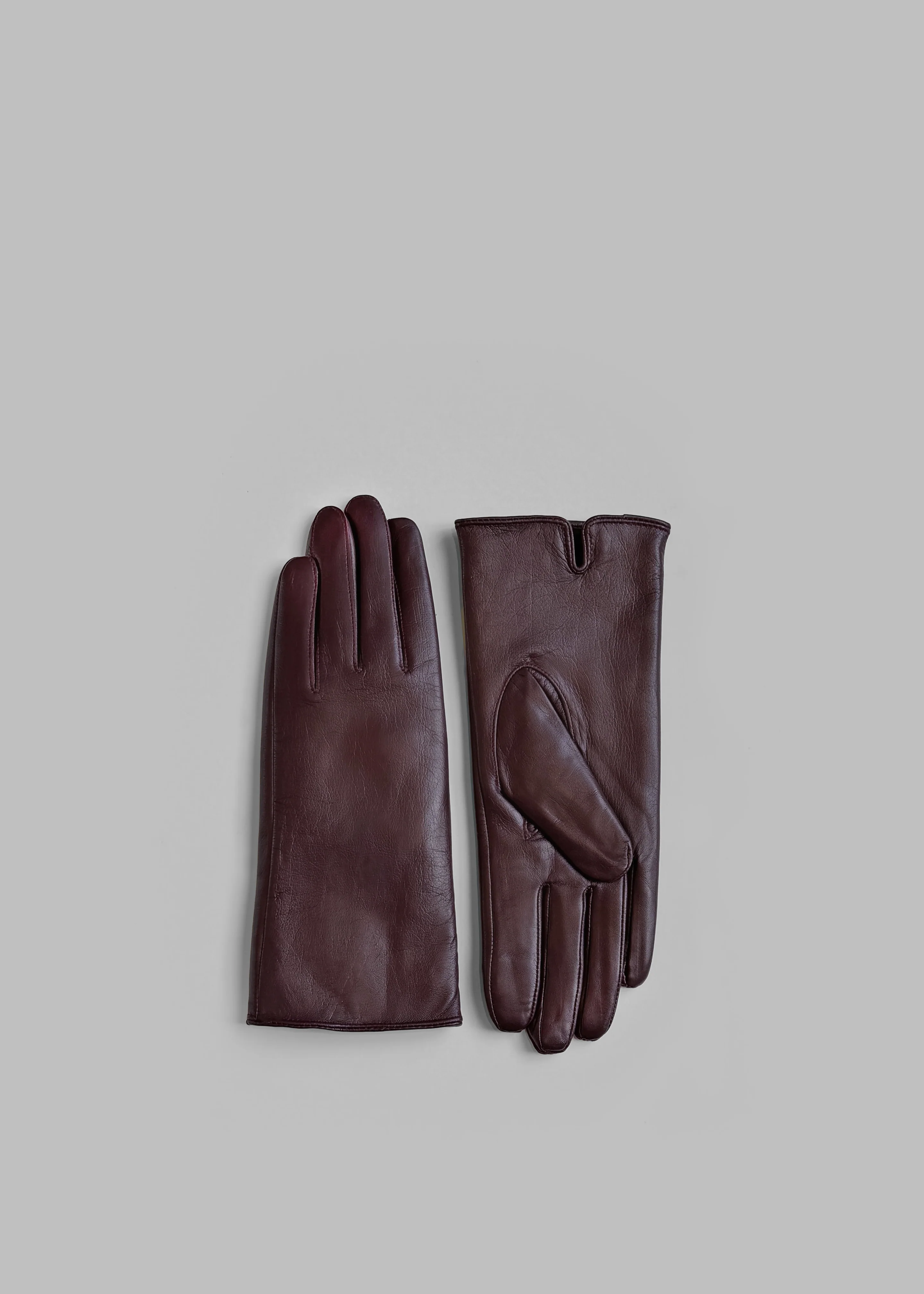 Ruby Leather Gloves - Burgundy - Image 3