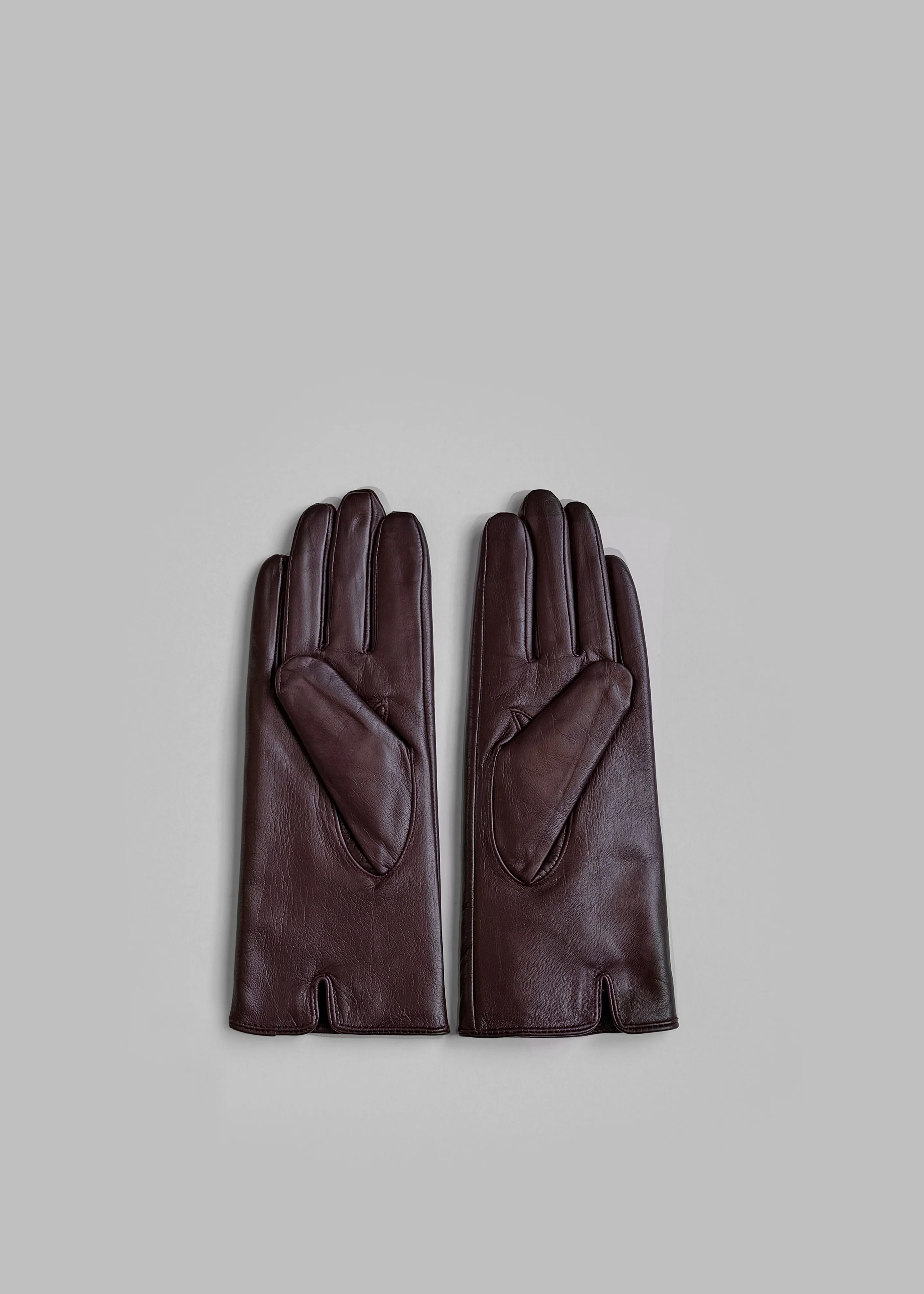 Ruby Leather Gloves - Burgundy - Image 4