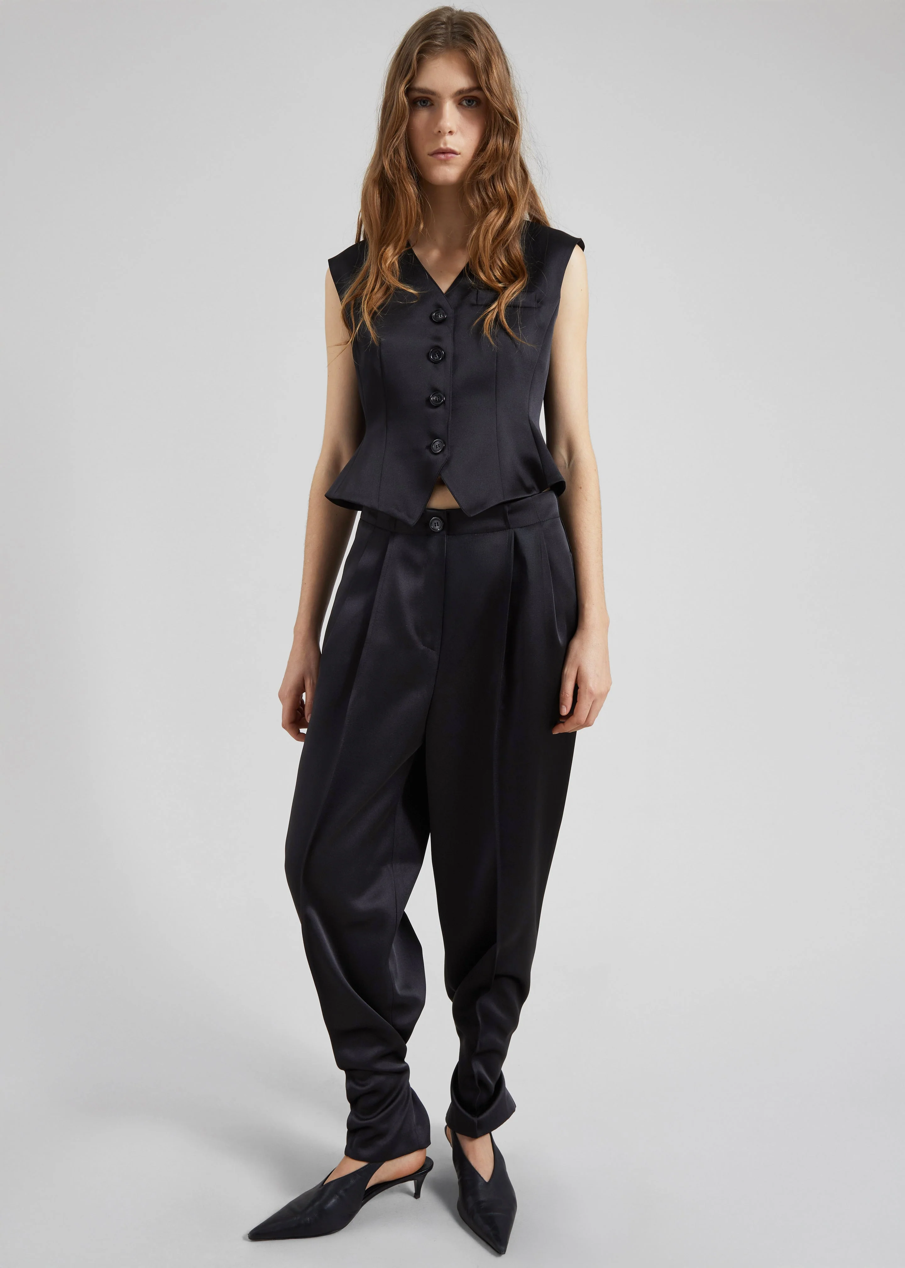 Rui Satin Trousers - Black - Image 8