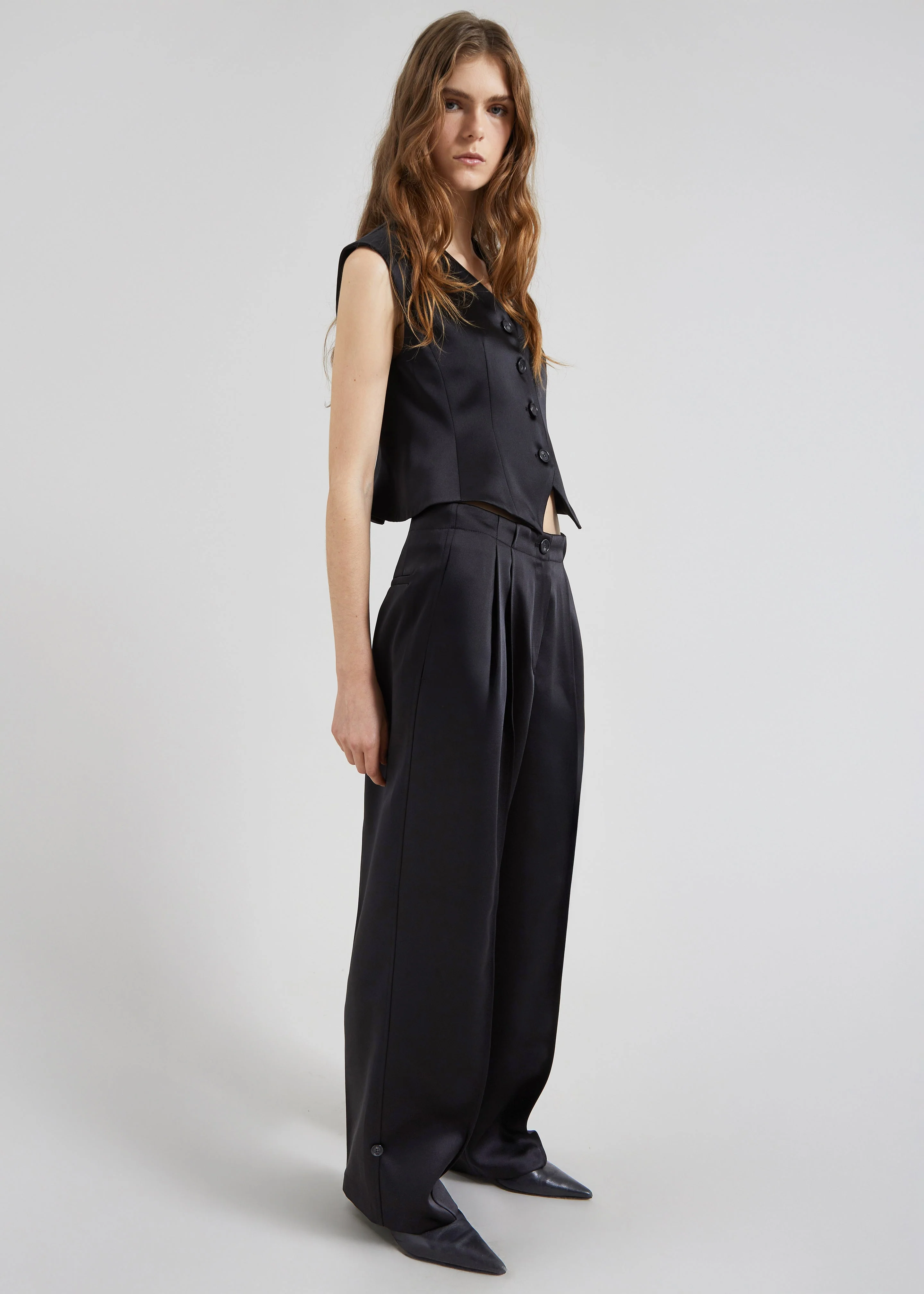 Rui Satin Vest - Black - Image 5