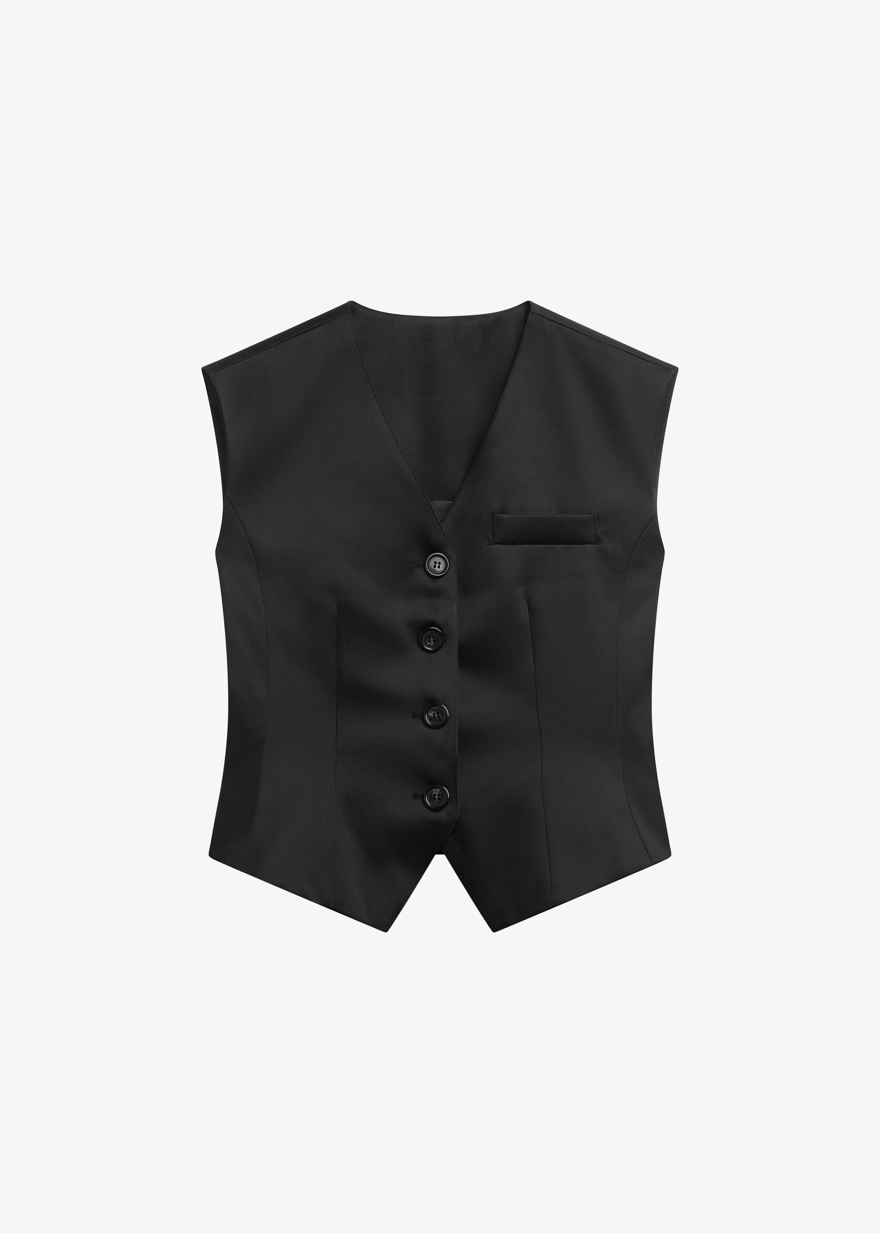 Rui Satin Vest - Black - Image 7