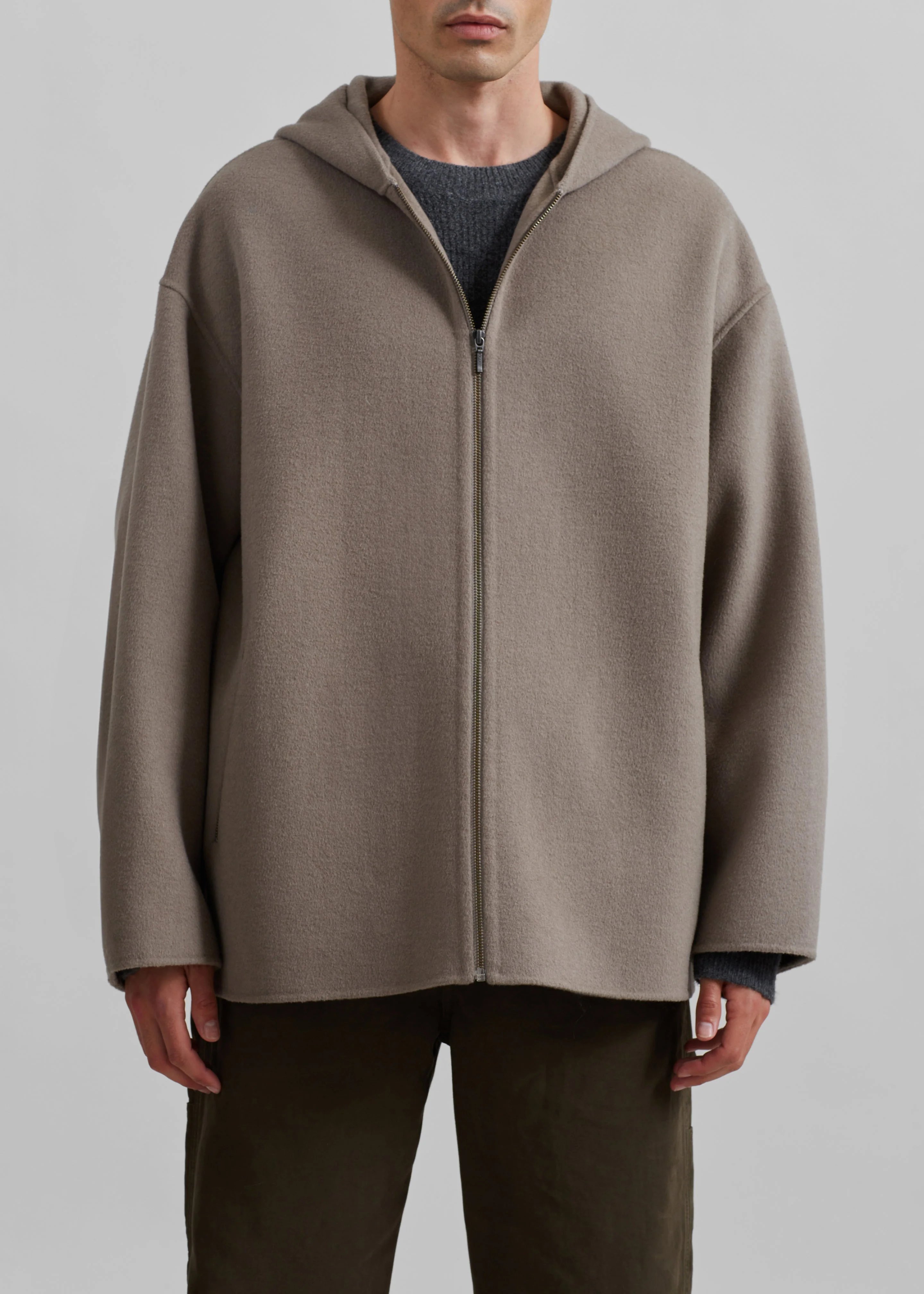 Rye Hooded Wool Jacket - Light Brown - Image 4