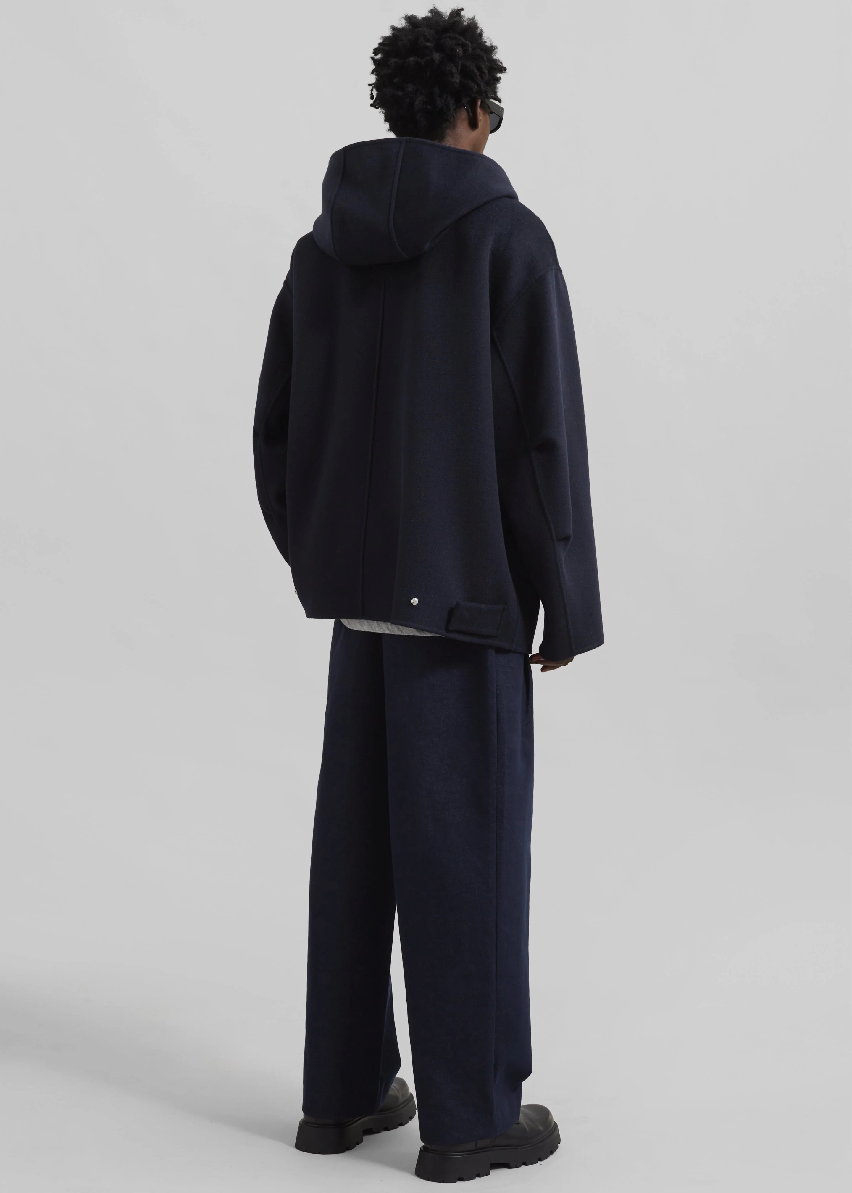 Rye Hooded Wool Jacket - Navy - Image 7