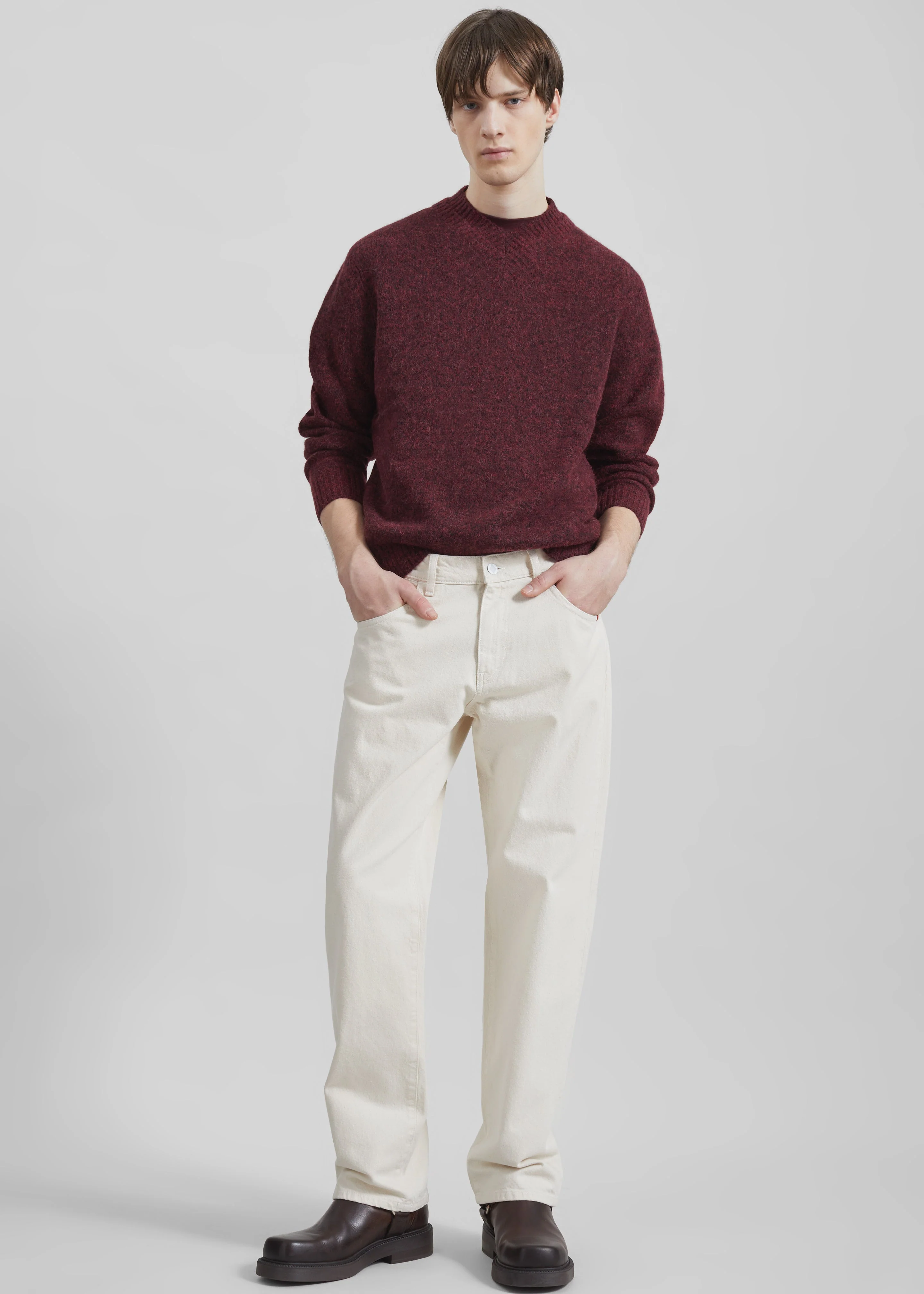Samsøe Samsøe Safloyd V-Neck Sweater - Rum Raisin Melange - Image 6