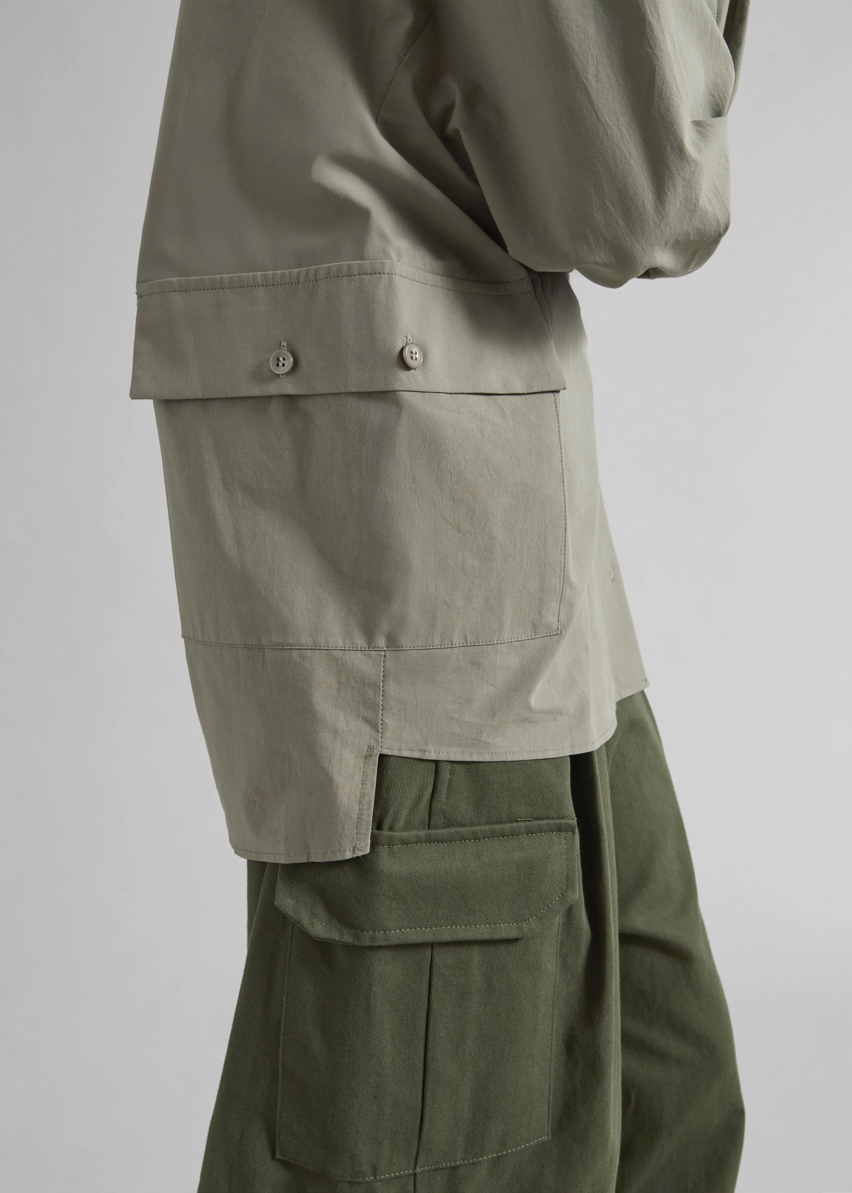 Sancey Cargo Pocket Shirt - Olive - Image 3