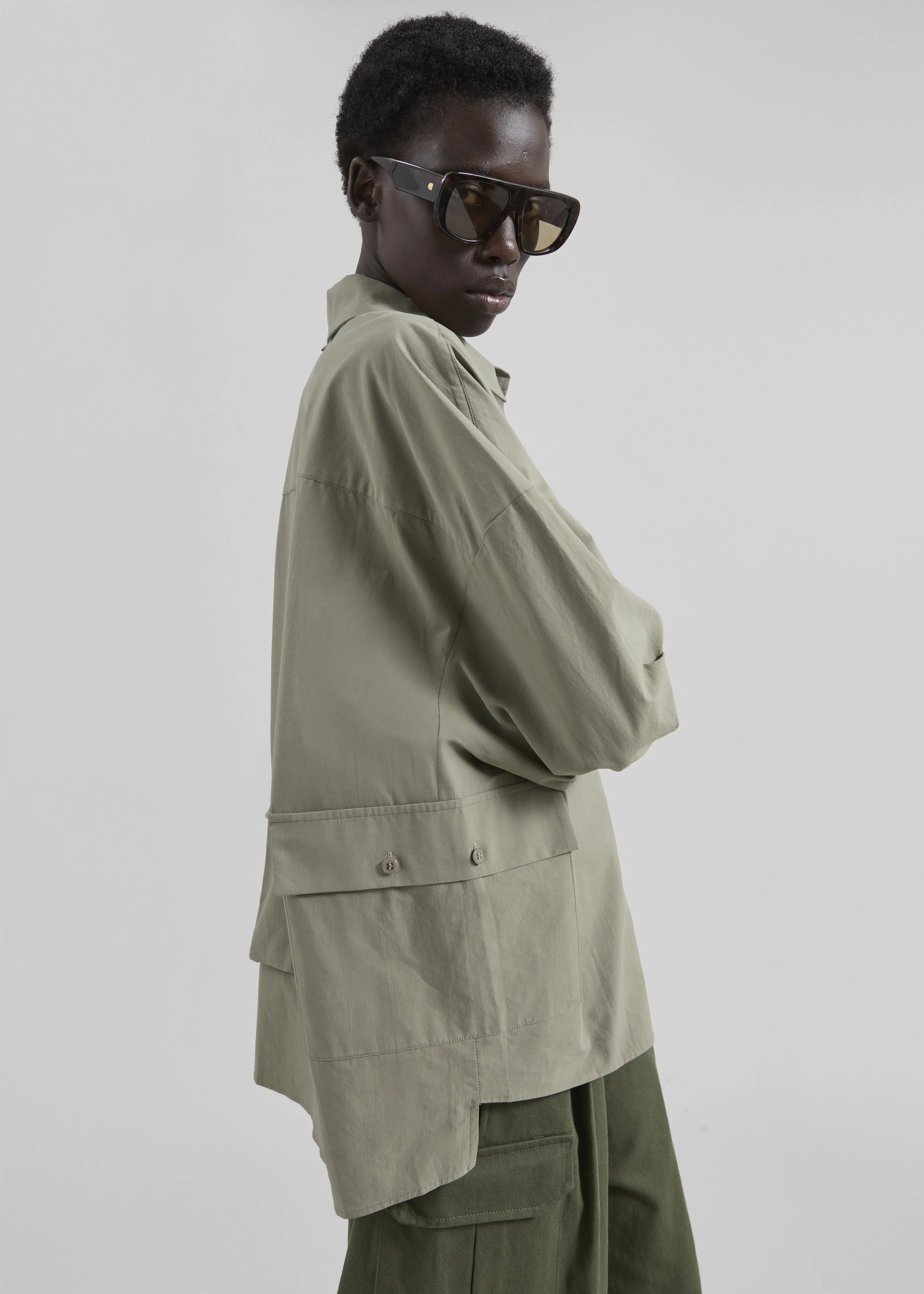 Sancey Cargo Pocket Shirt - Olive - Image 4