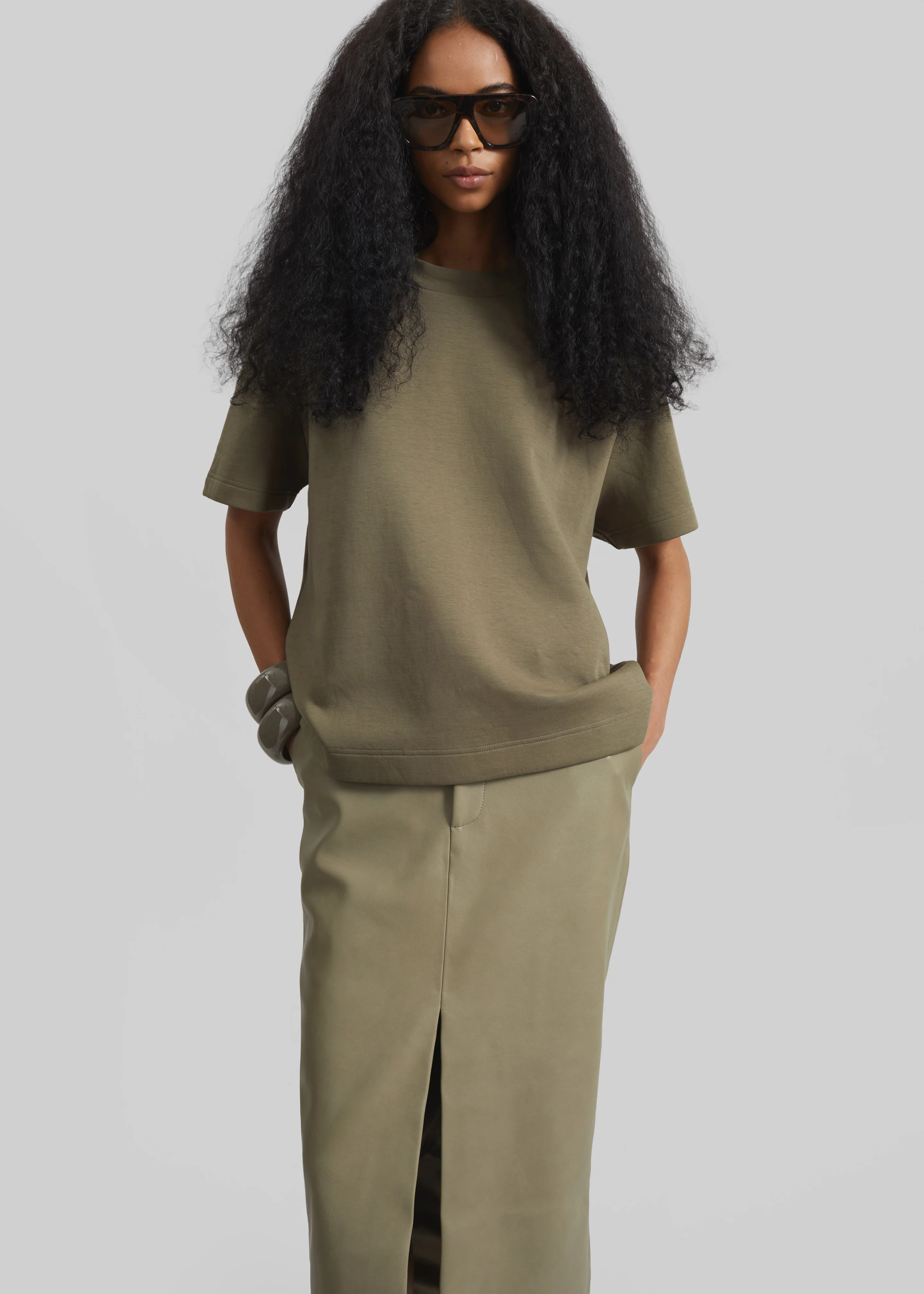 Scoob Boxy T-Shirt - Pale Olive