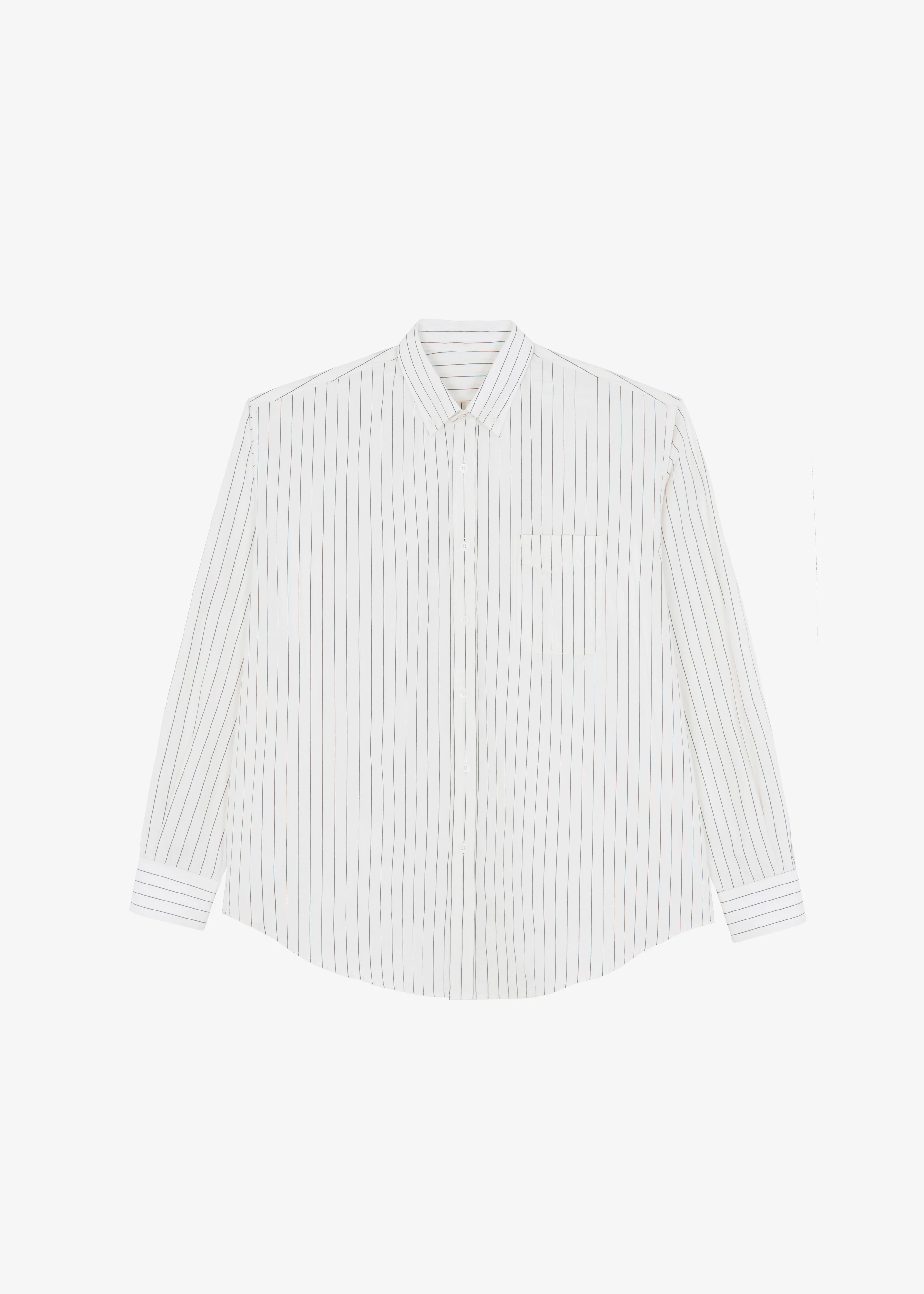 Sinclair Poplin Shirt - White/Black Stripe - Image 12