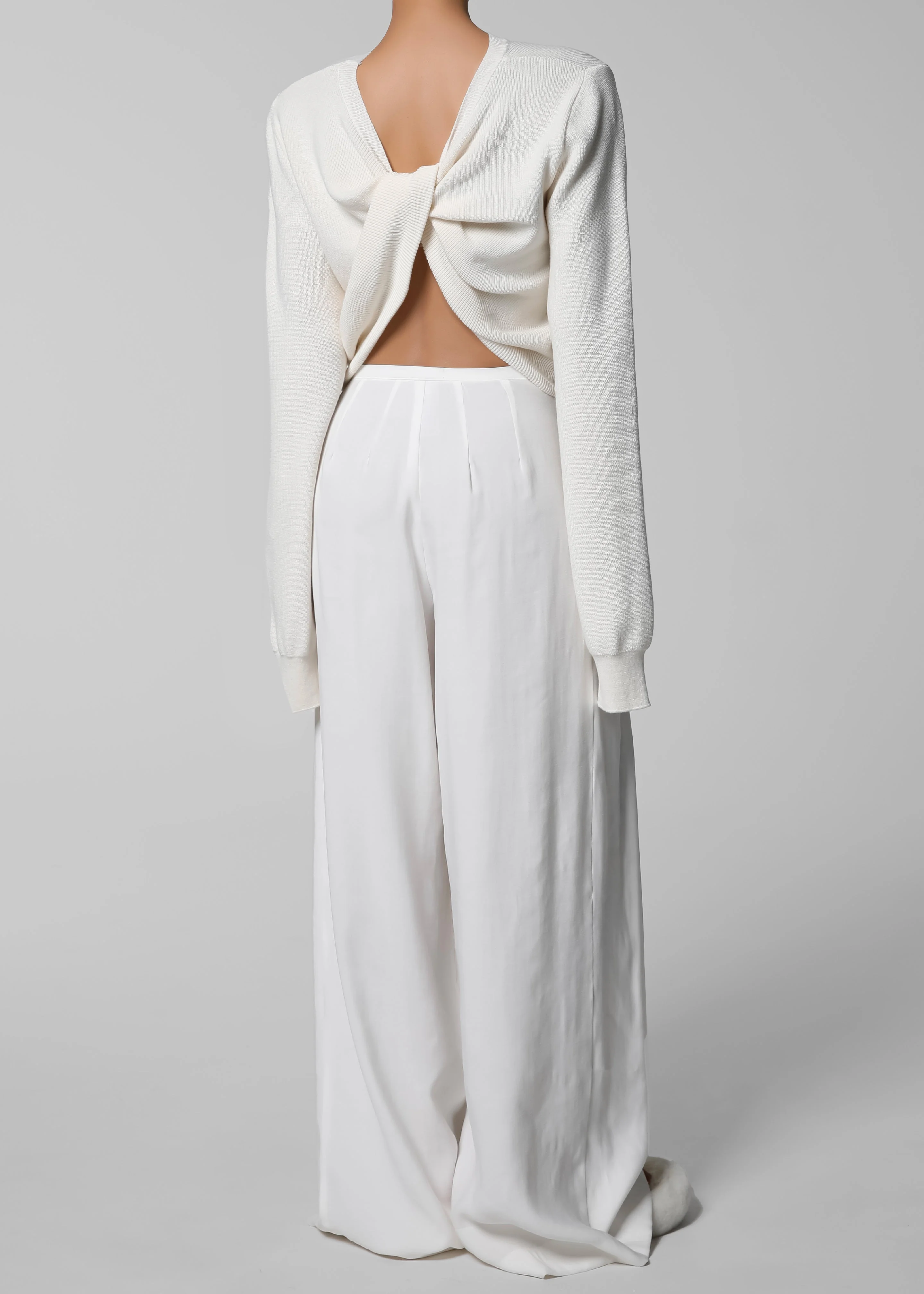 Sloane Wide Leg Trousers - White - Image 12