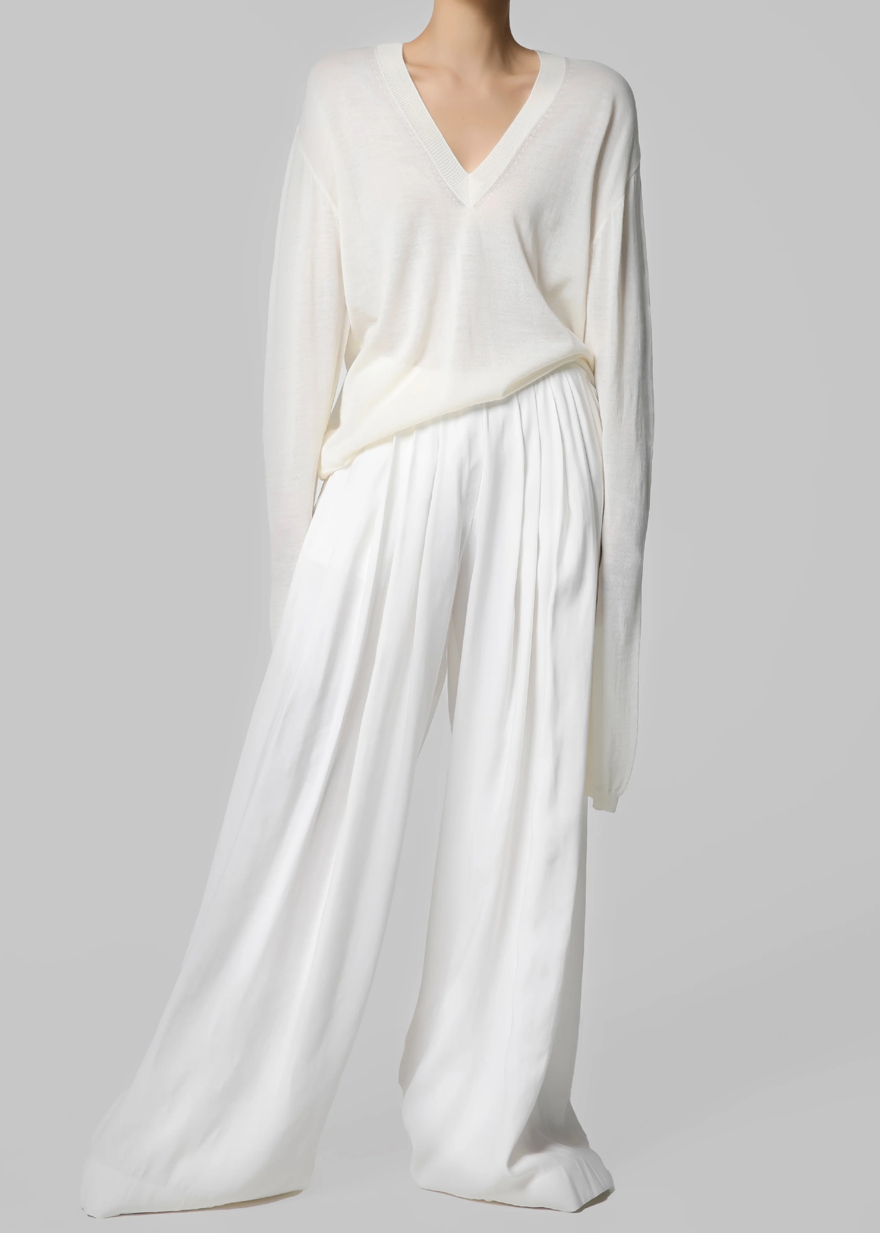 Sloane Wide Leg Trousers - White - Image 7