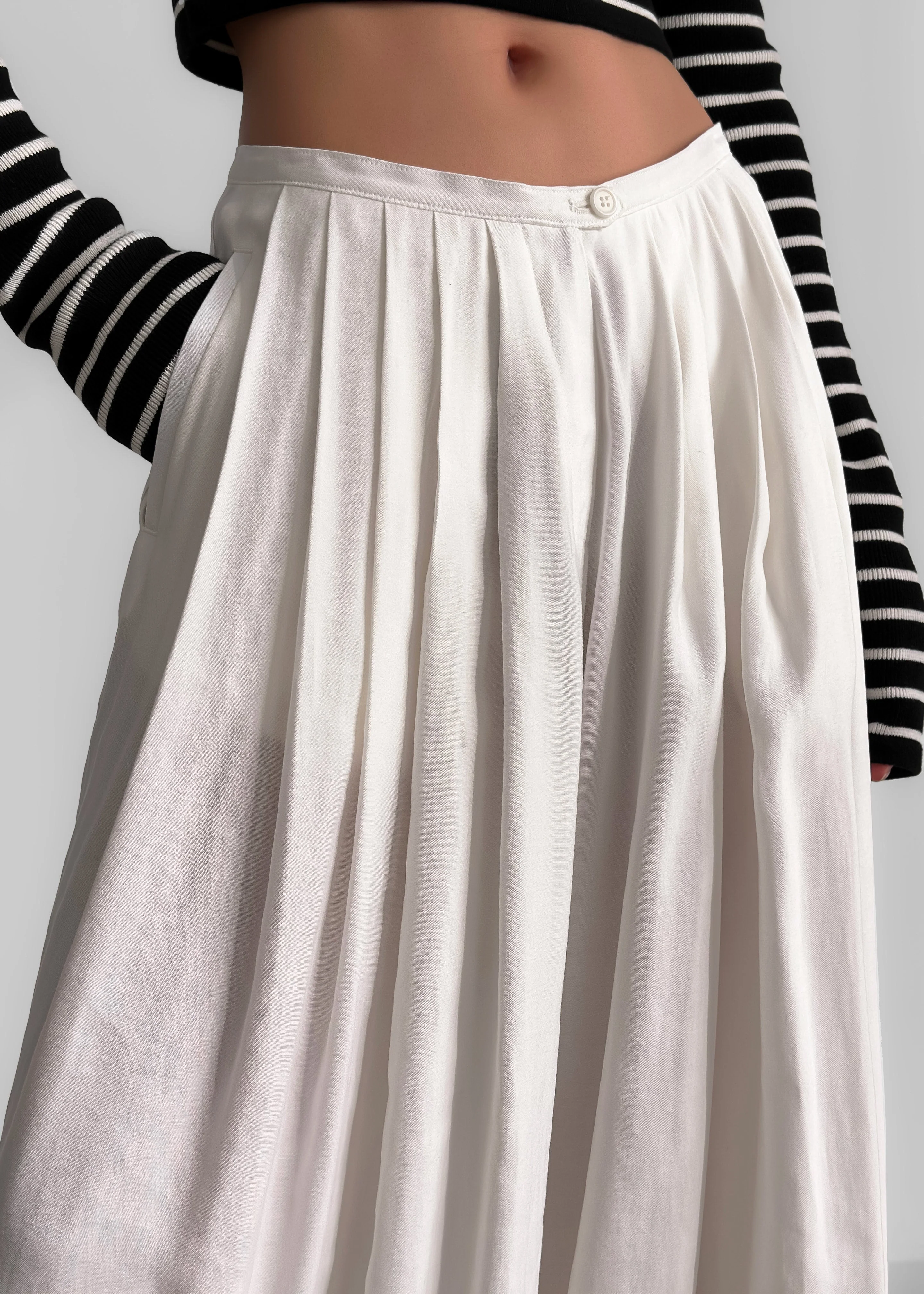 Sloane Wide Leg Trousers - White - Image 8