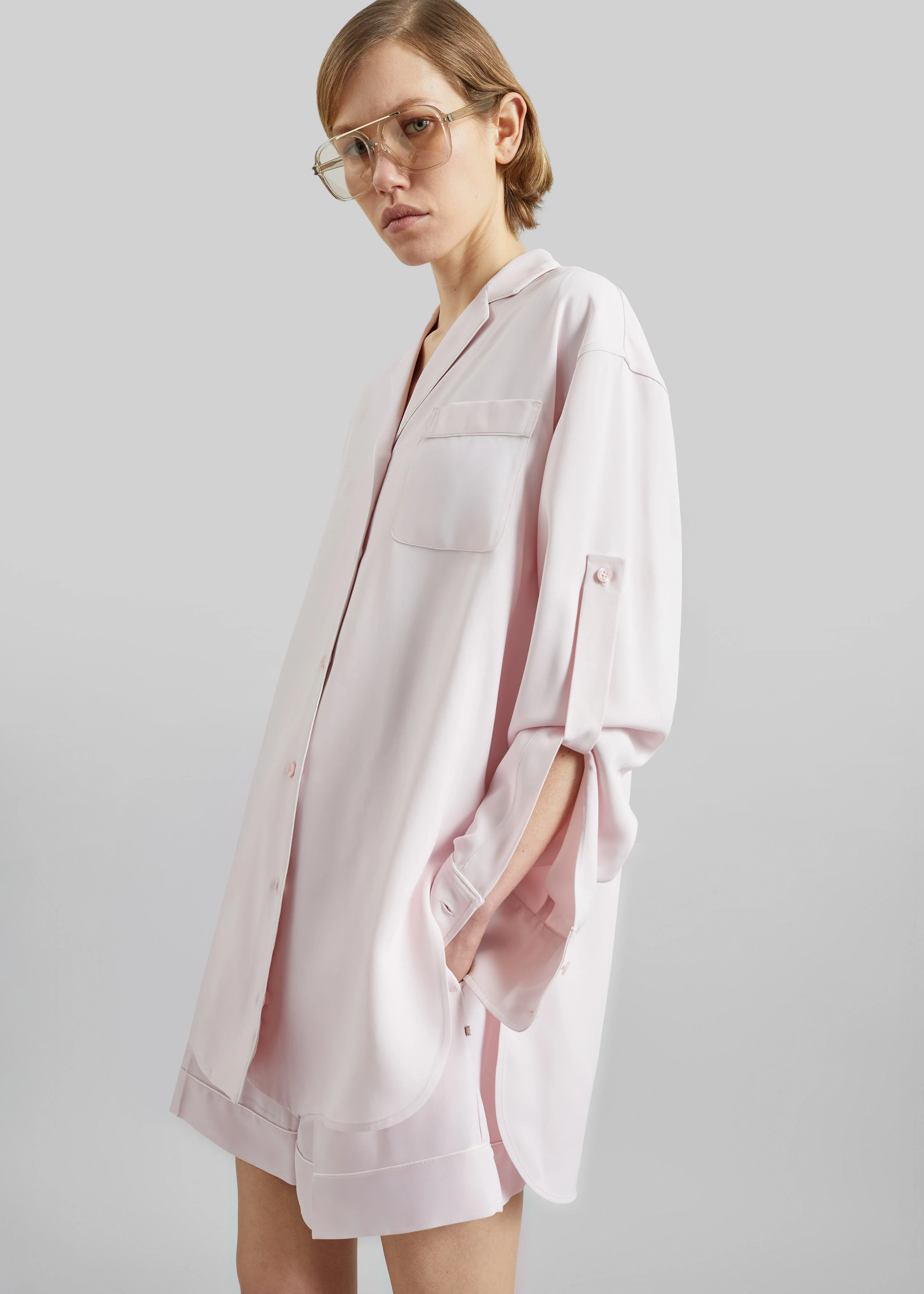 Sportmax Crespo Satin Shorts - Pink - Image 6