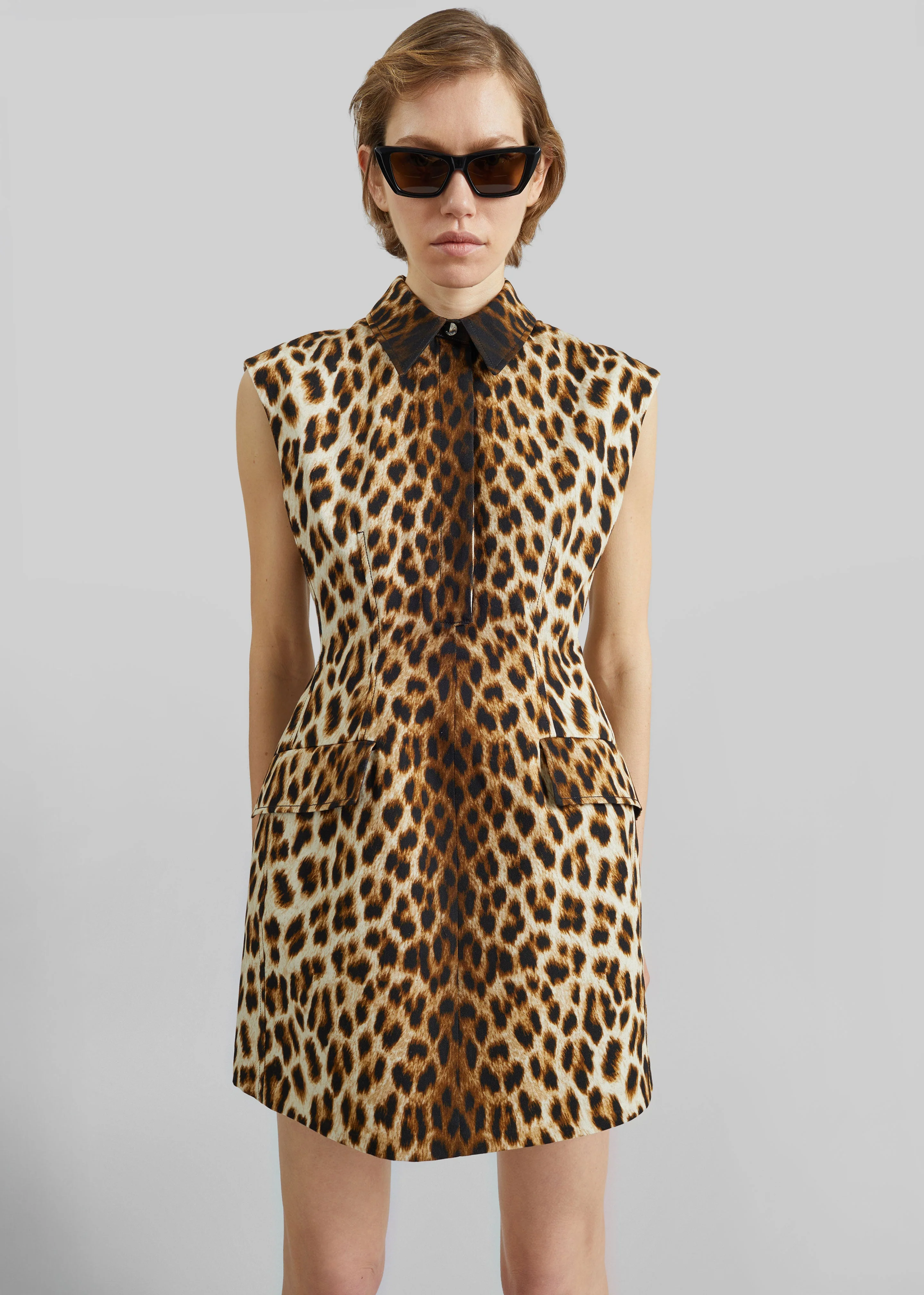 Sportmax Lonza Sleeveless Hourglass Dress - Leopard - Image 6