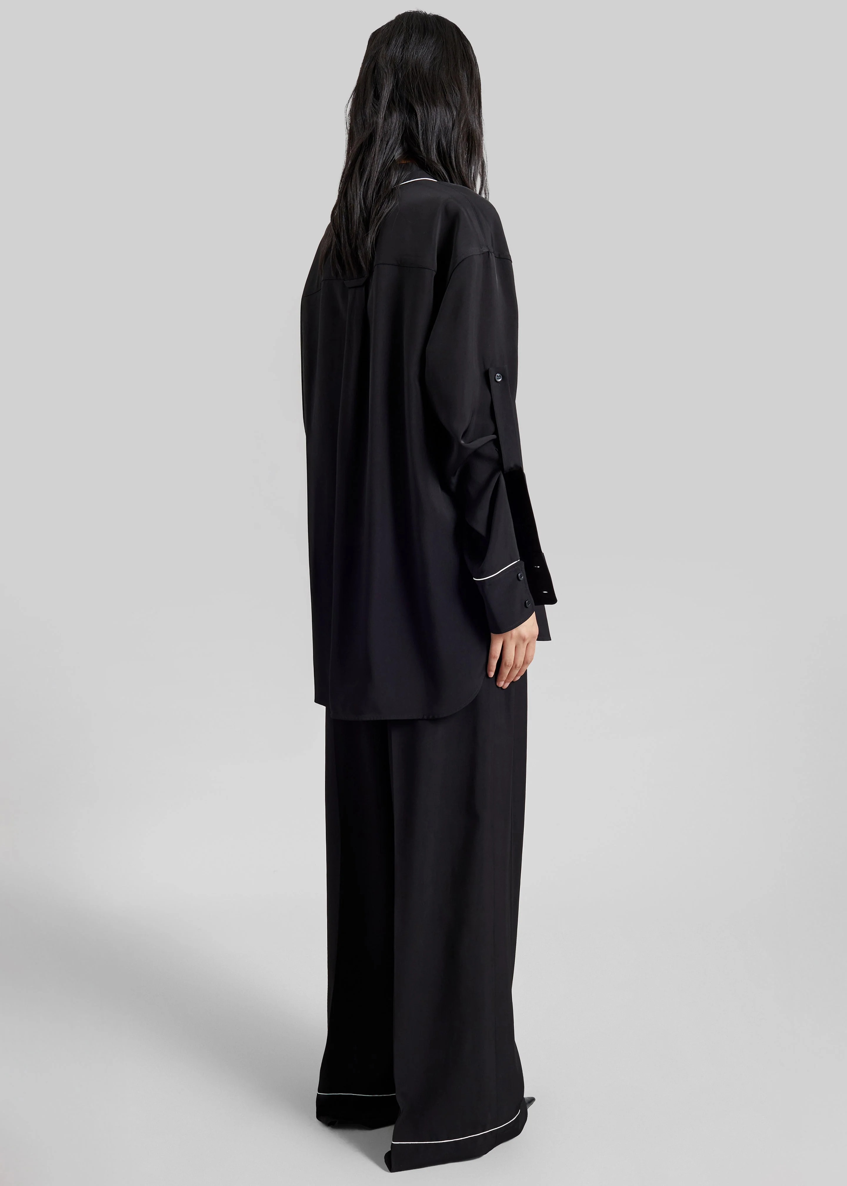 Sportmax Rivetto Satin Joggers - Black - Image 7