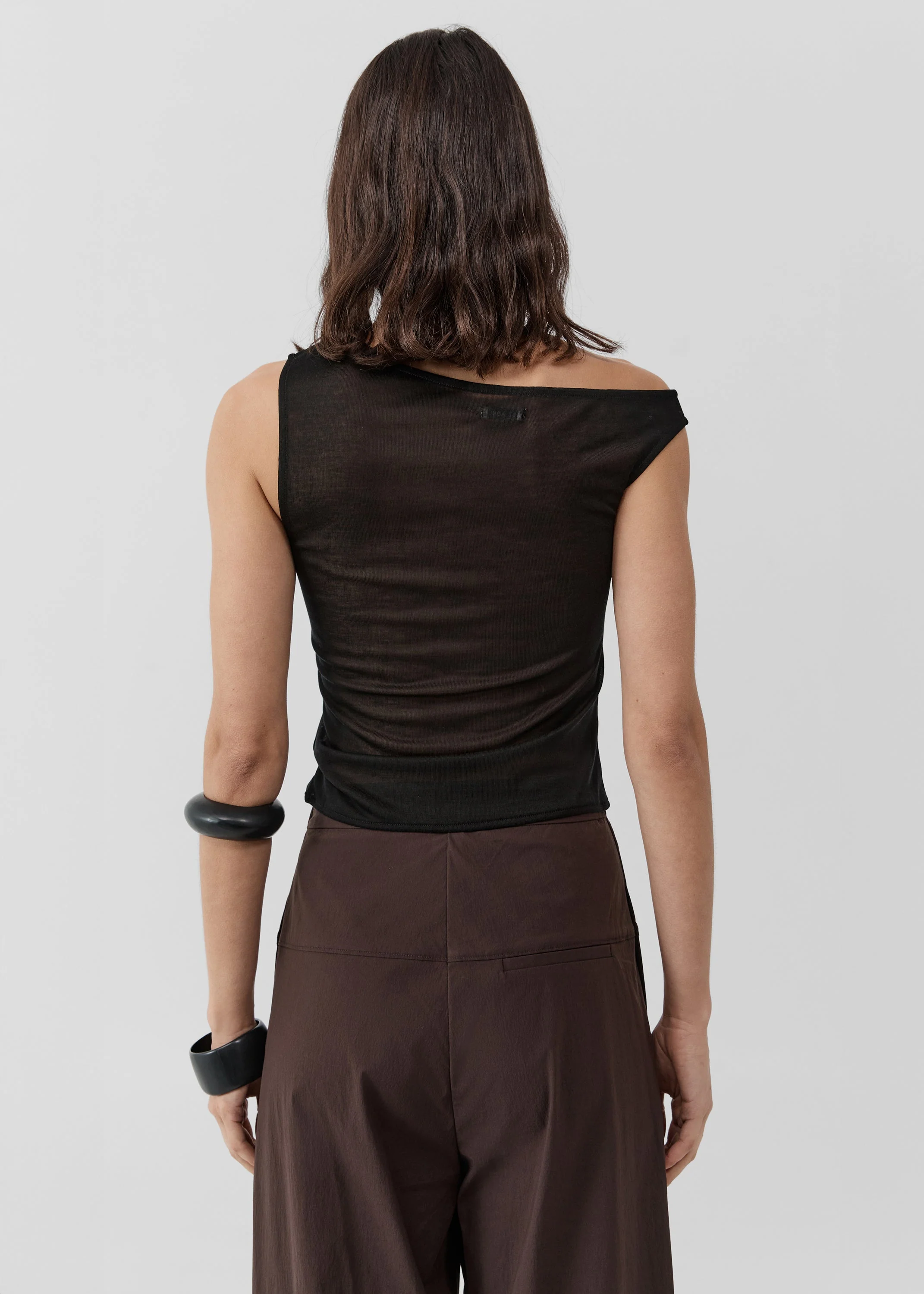 St. Agni Fine Jersey Asymm Top - Black - Image 4