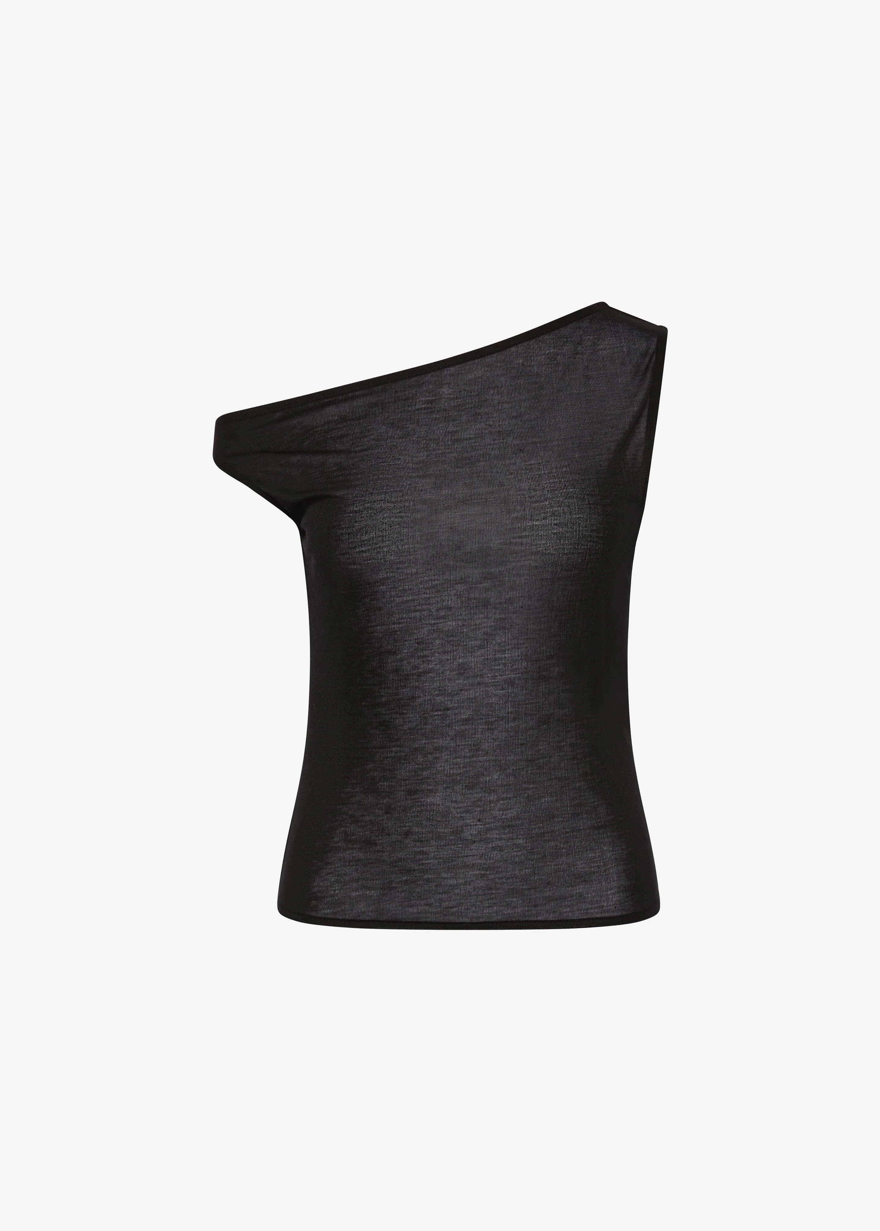 St. Agni Fine Jersey Asymm Top - Black - Image 5