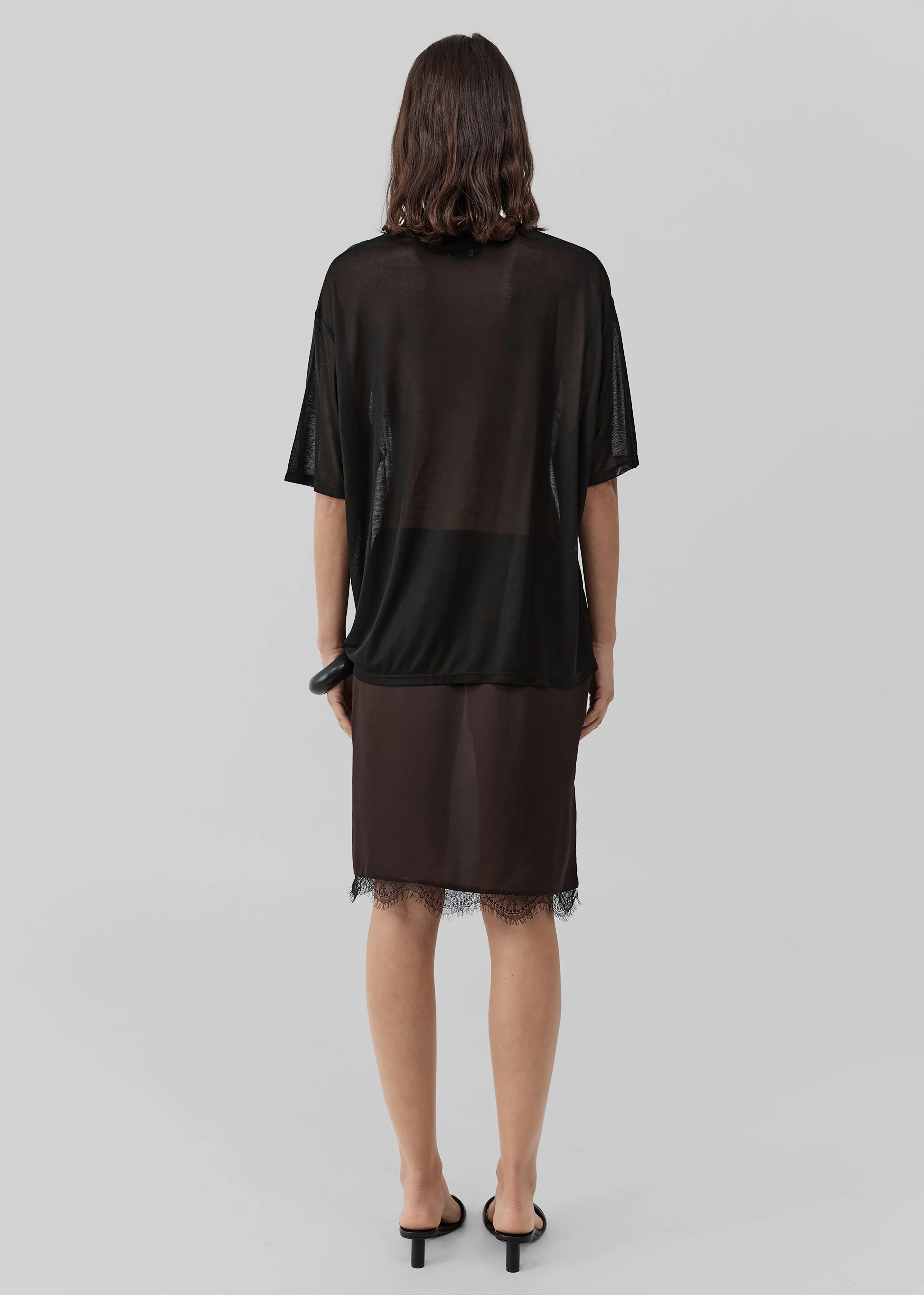 St. Agni Fine Jersey Relaxed Tee - Black - Image 4