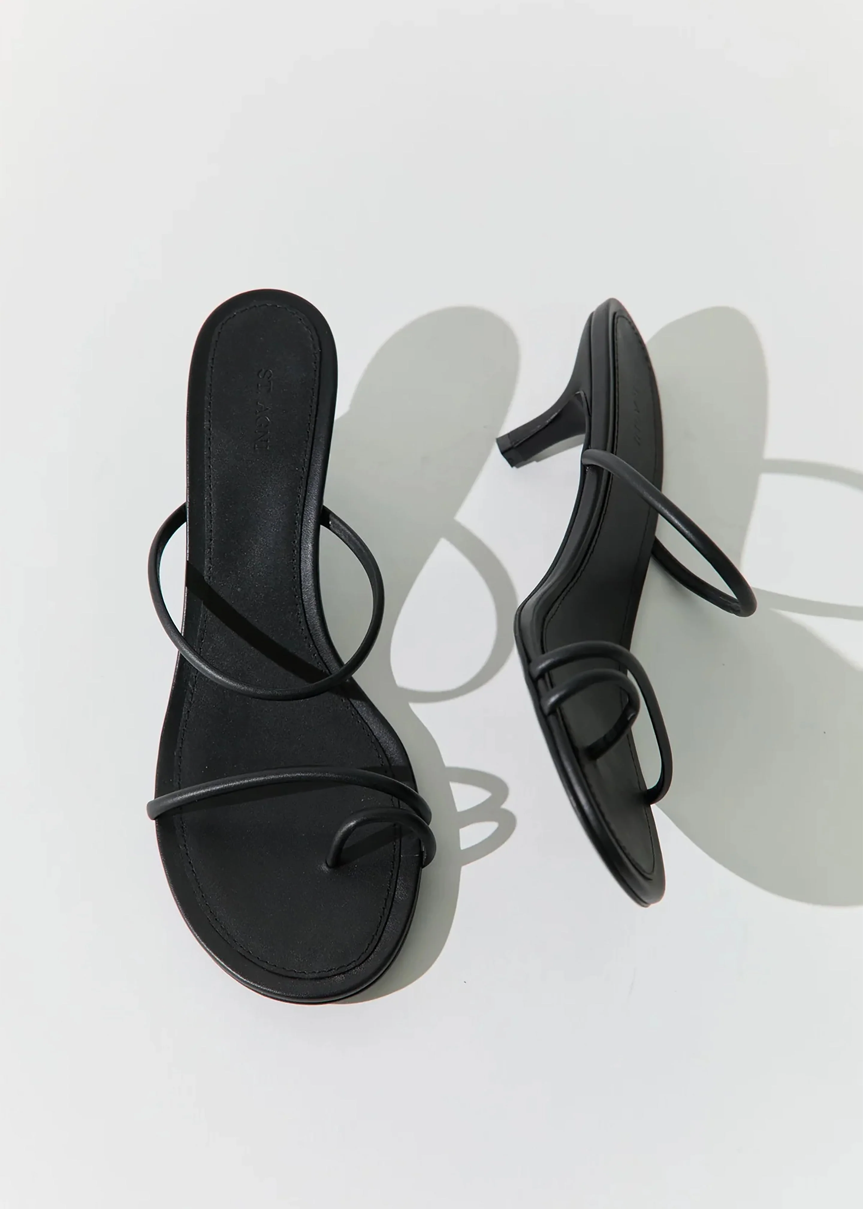 St. Agni Minimal Strap Heels - Black - Image 2