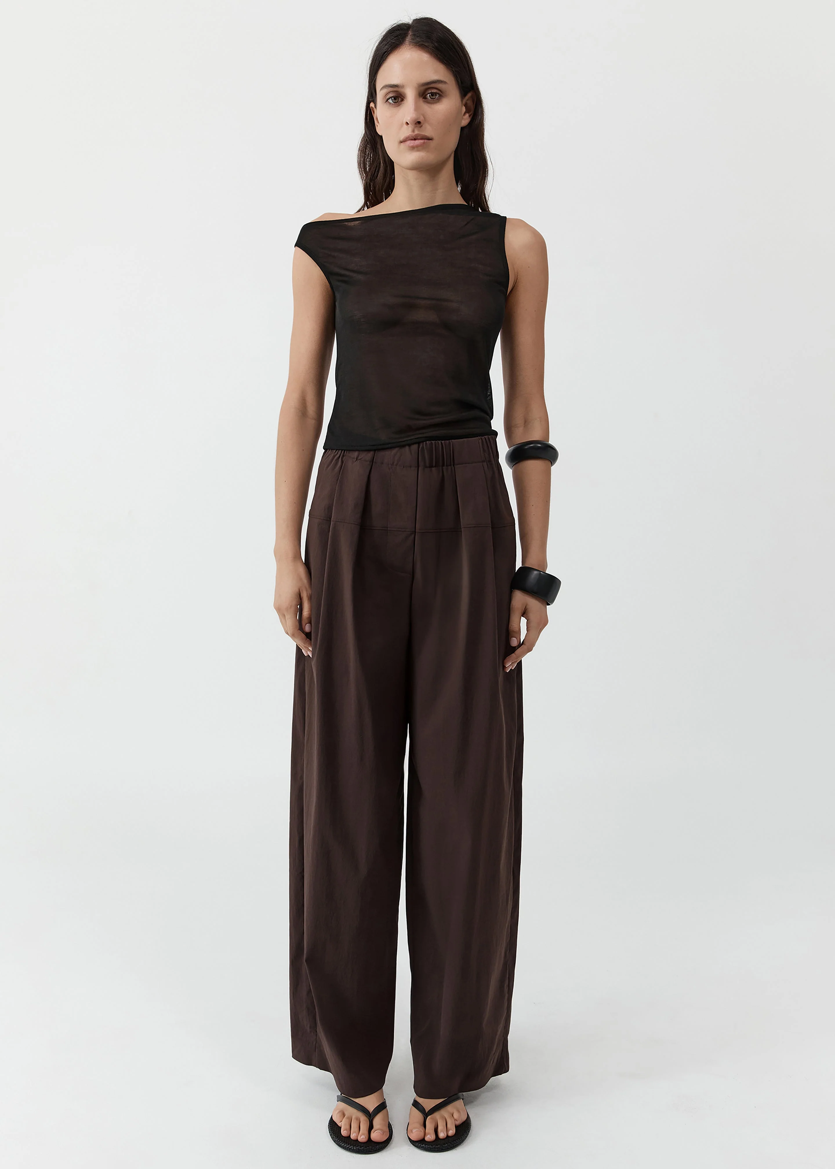 St. Agni Relaxed Pleat Pants - Bark