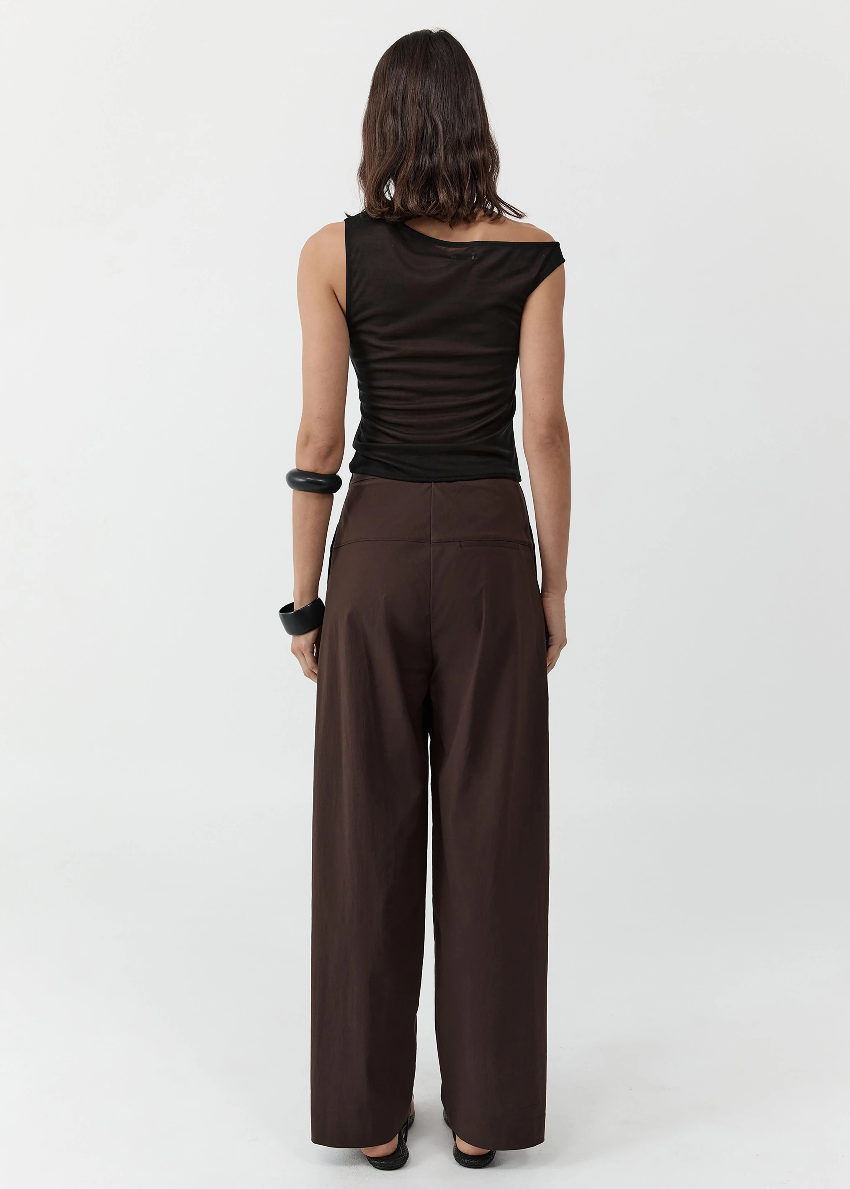 St. Agni Relaxed Pleat Pants - Bark - Image 3