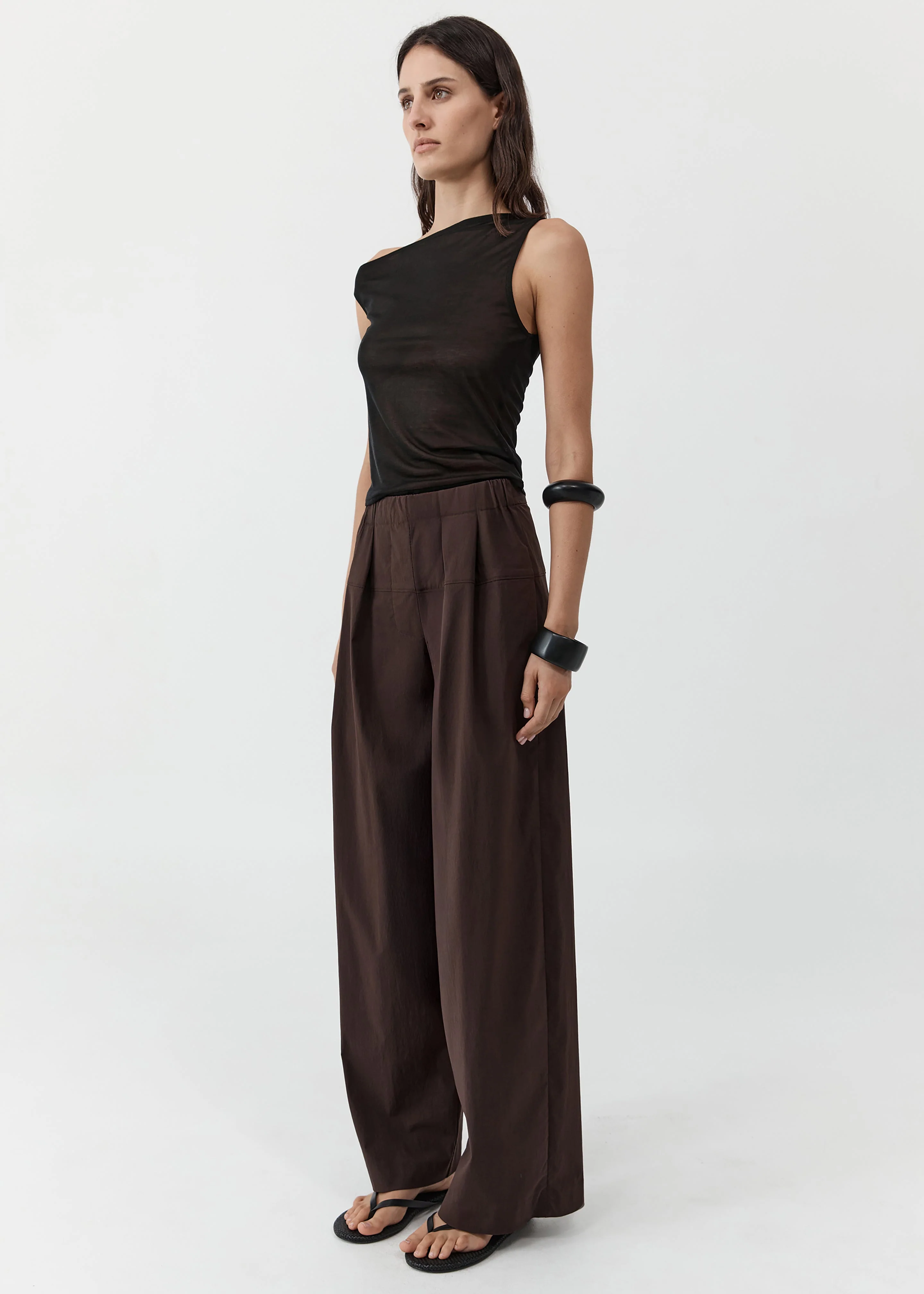 St. Agni Relaxed Pleat Pants - Bark - Image 4