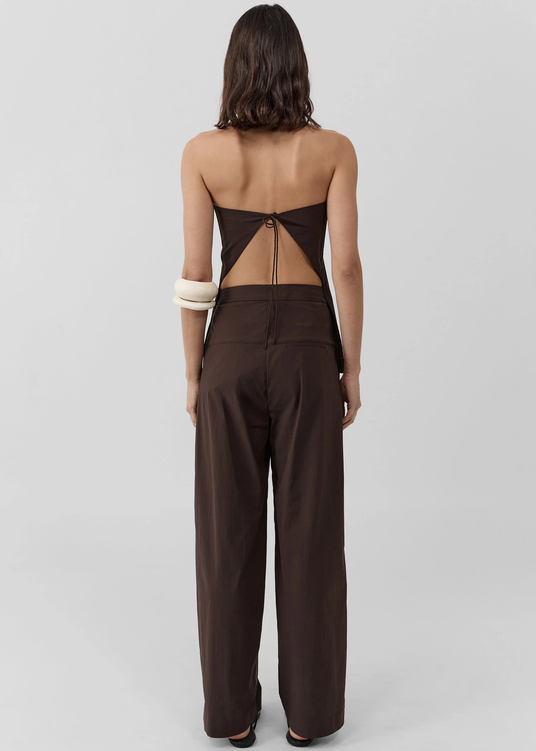 St. Agni Strapless Rouleau Tie Top - Bark - Image 8
