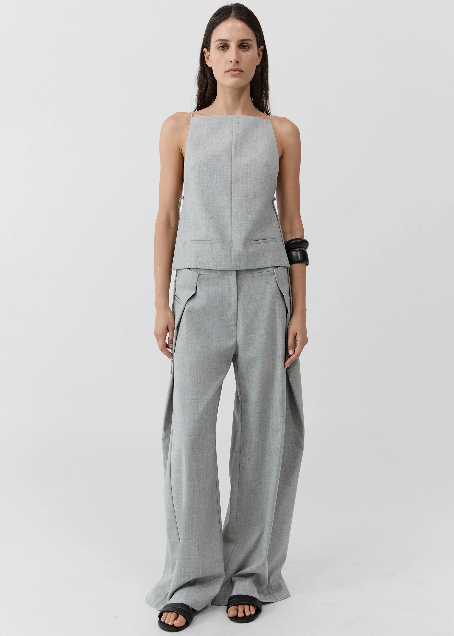 St. Agni Tailored Fold Pants - Concrete