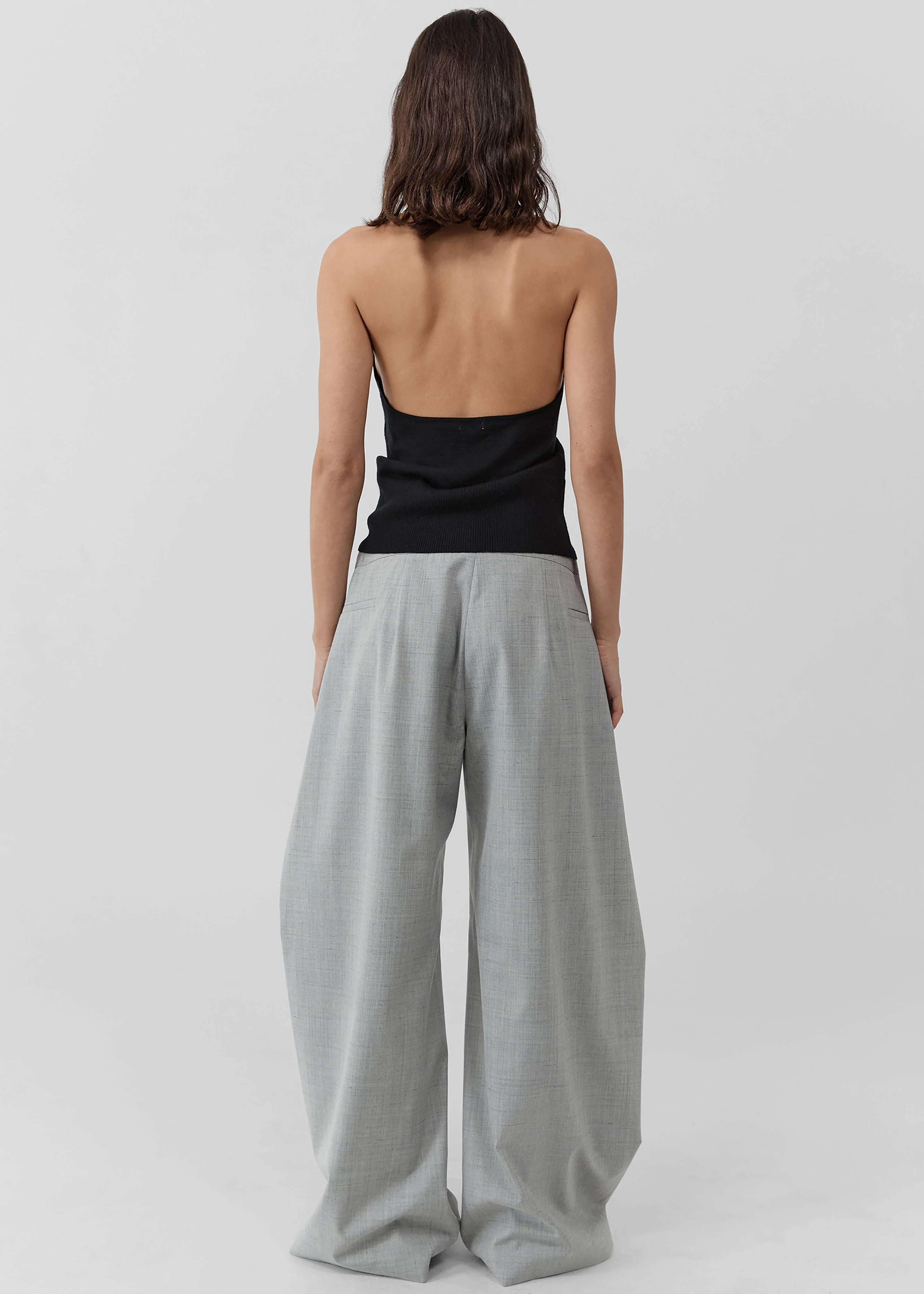 St. Agni Tailored Fold Pants - Concrete - Image 6