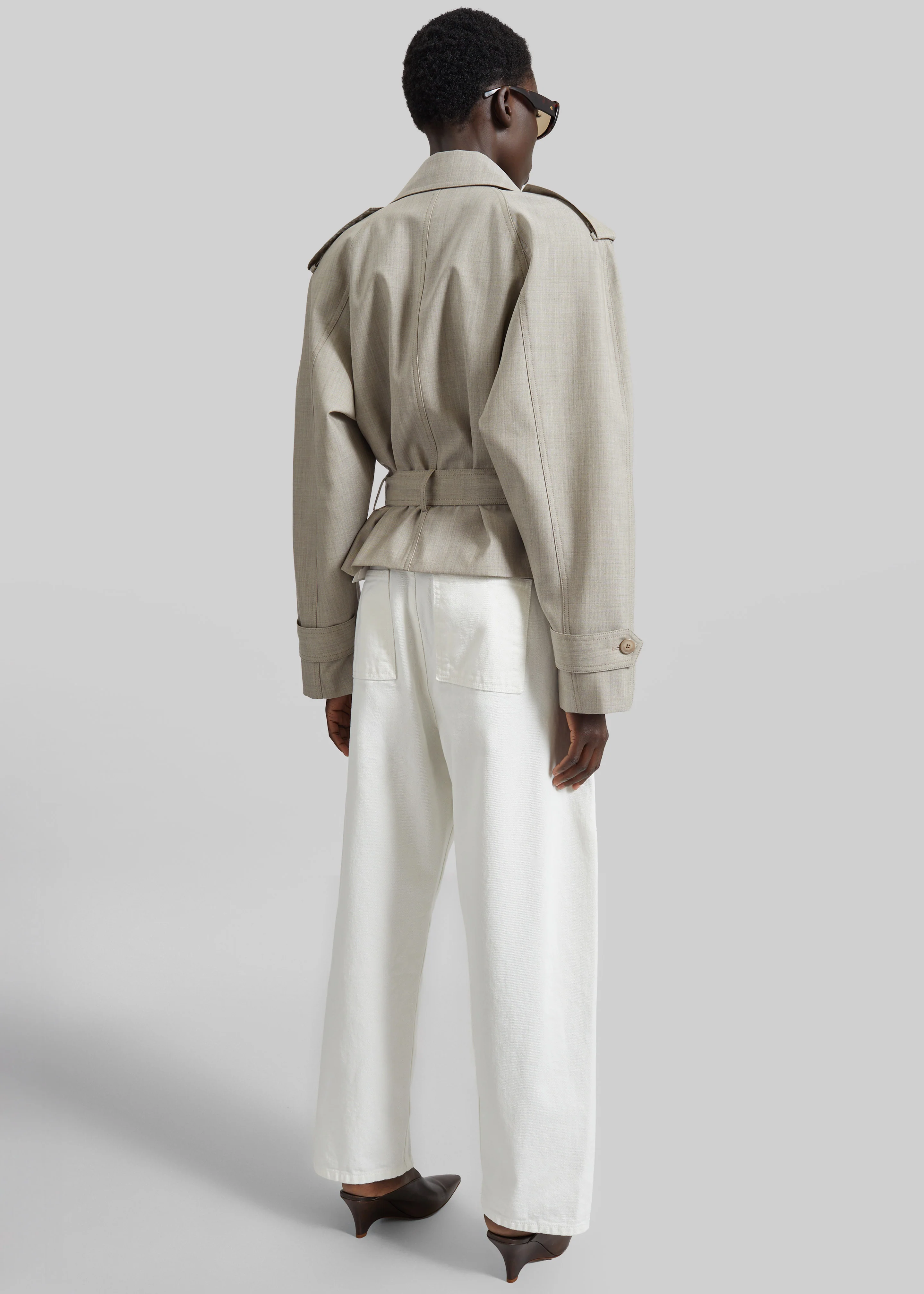 Stan Cropped Trench - Beige Melange - Image 10