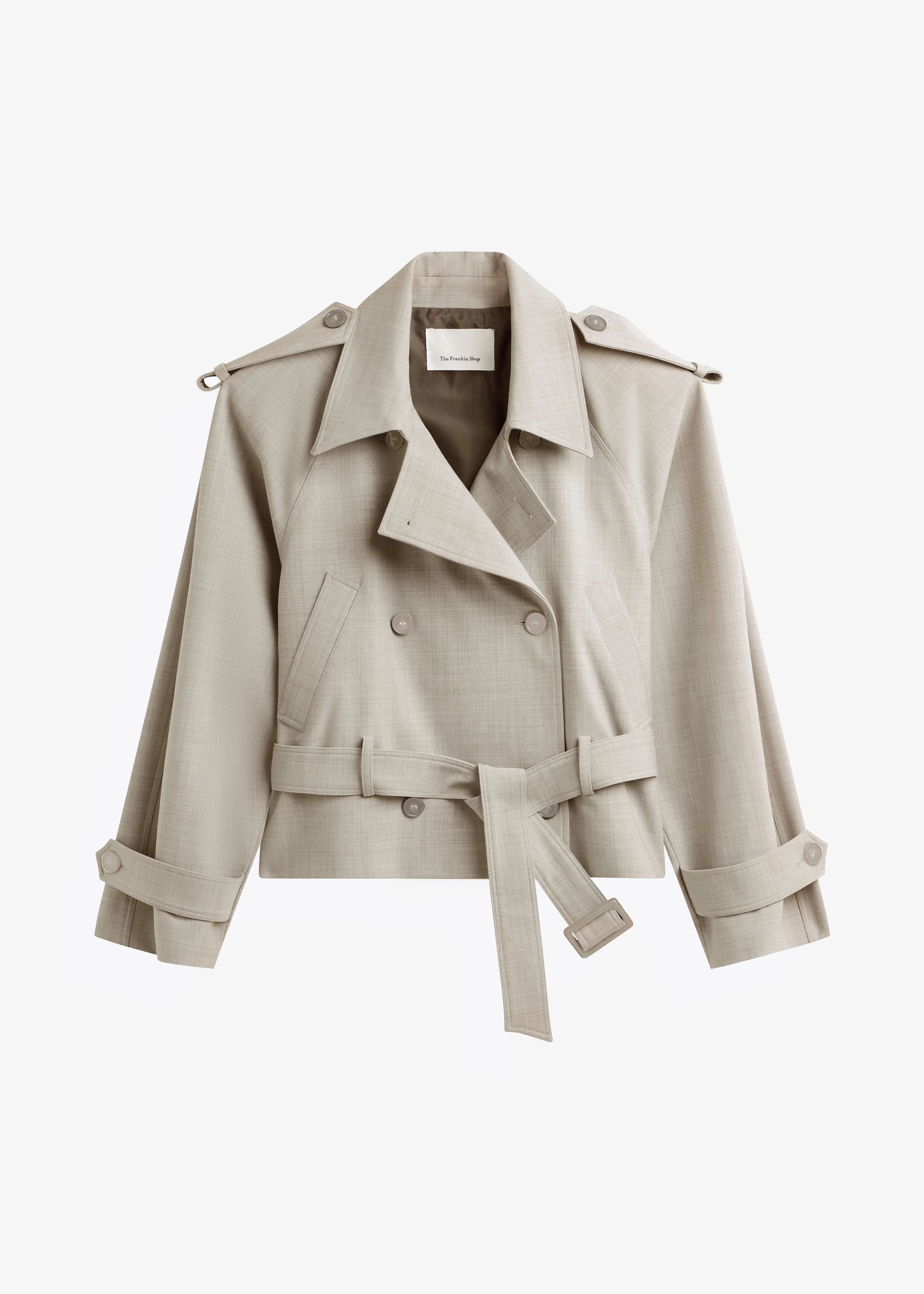 Stan Cropped Trench - Beige Melange - Image 11