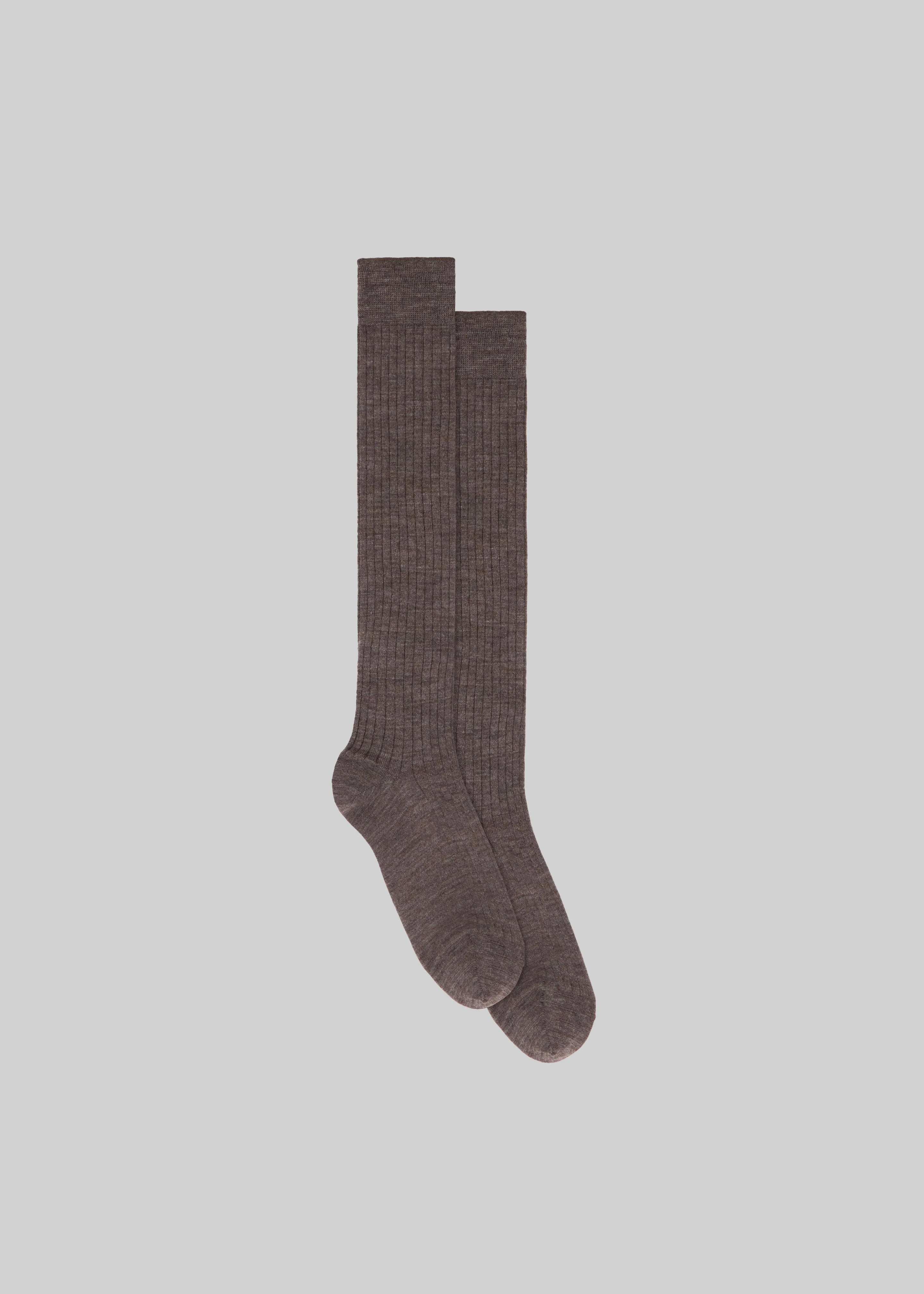 Sulza Thin Ribbed Socks - Taupe - Image 2