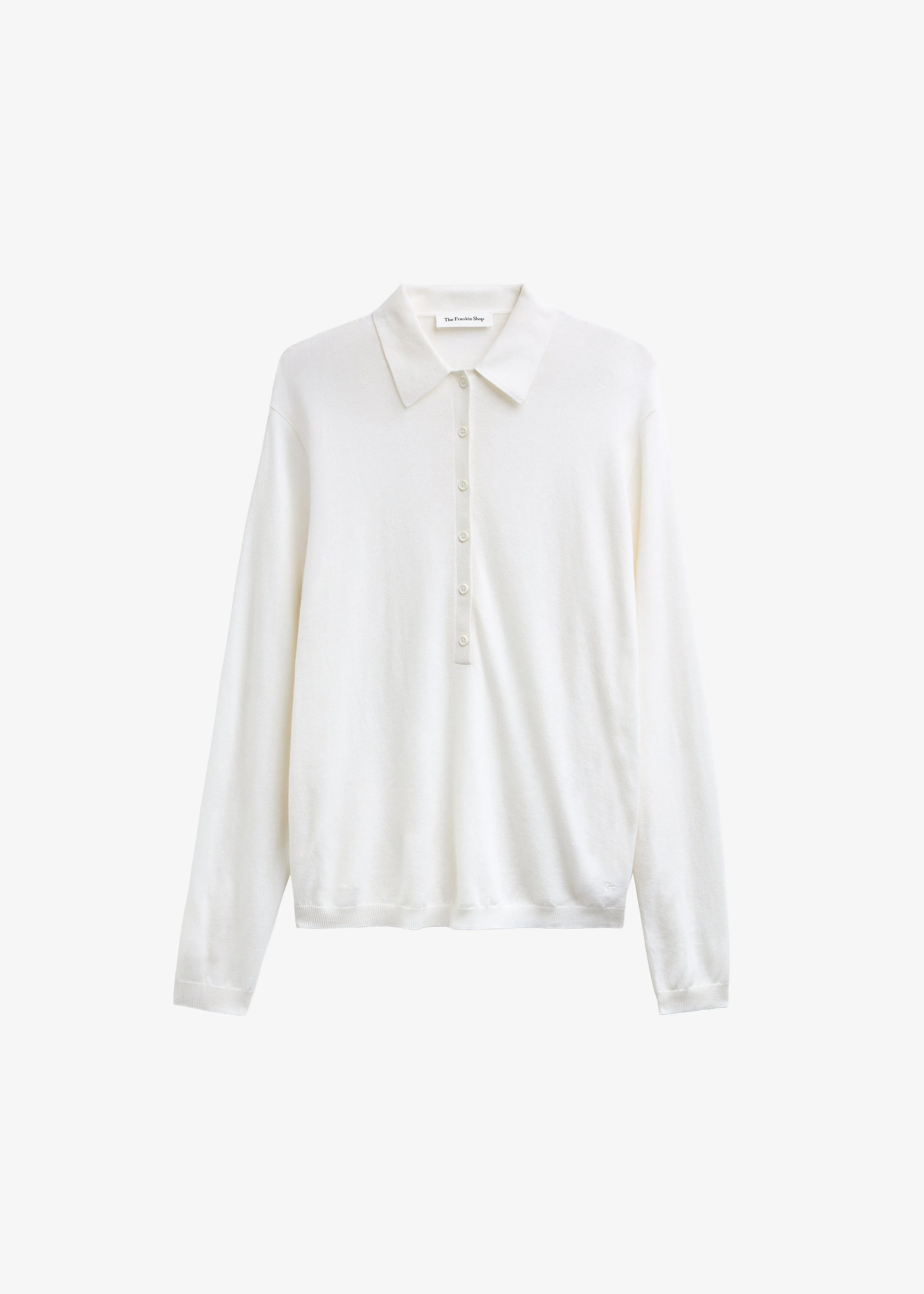 Tala Knit V-Neck Polo - White - Image 10