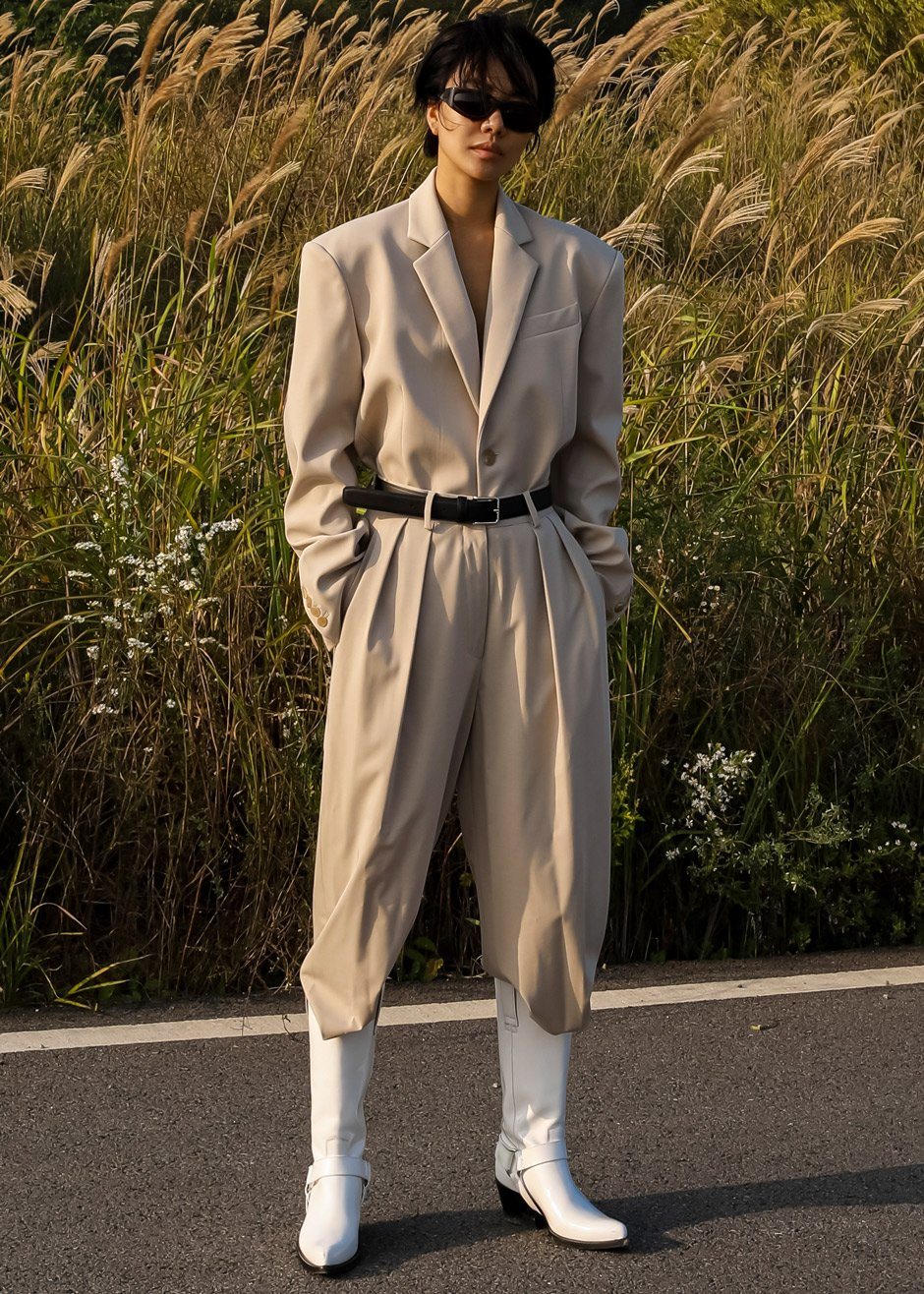 Tansy Oversized Blazer - Beige - Image 11