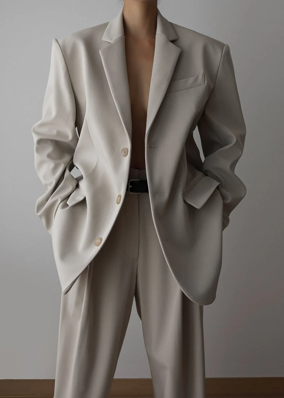 Tansy Oversized Blazer - Beige - Image 12