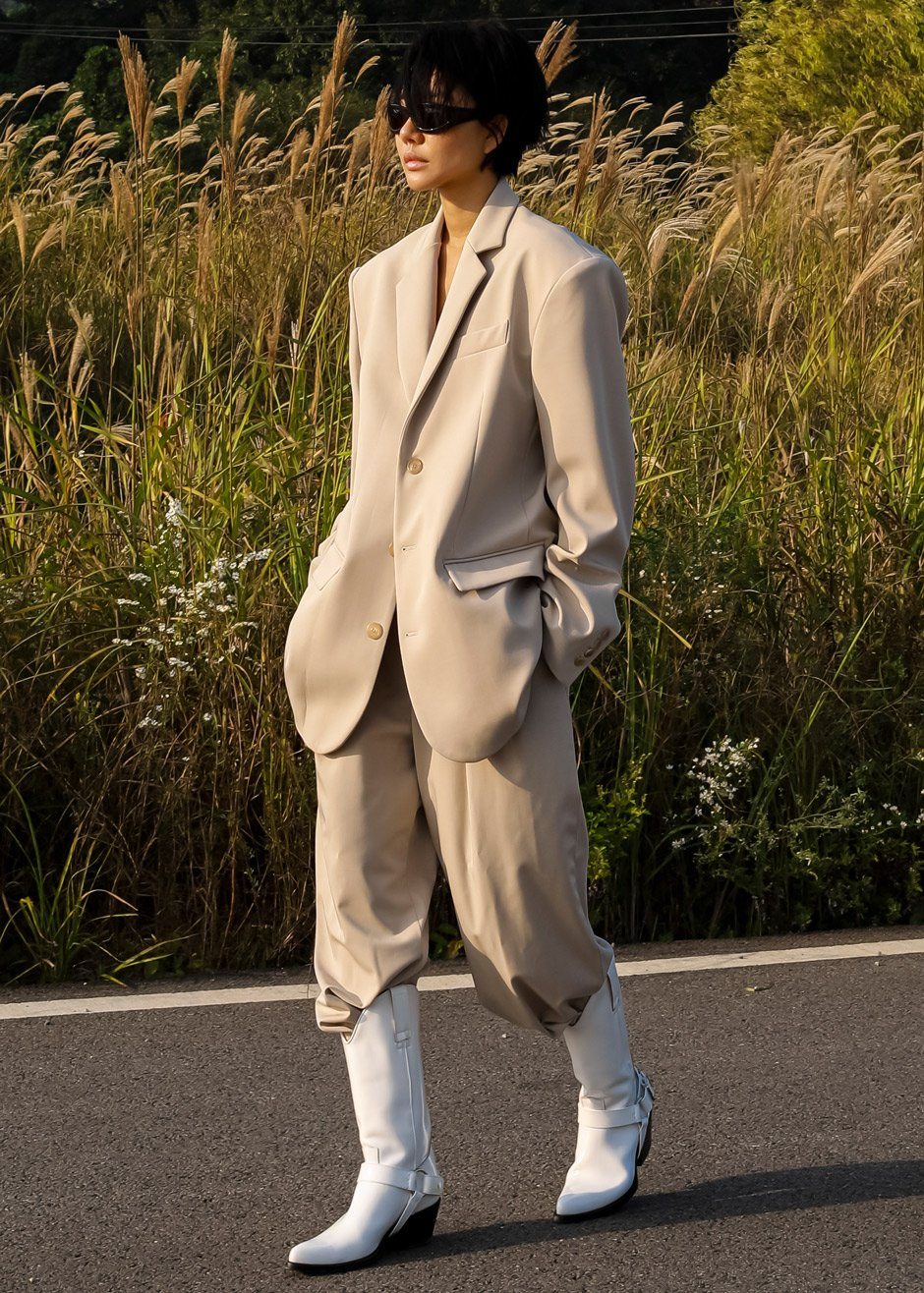 Tansy Oversized Blazer - Beige - Image 13