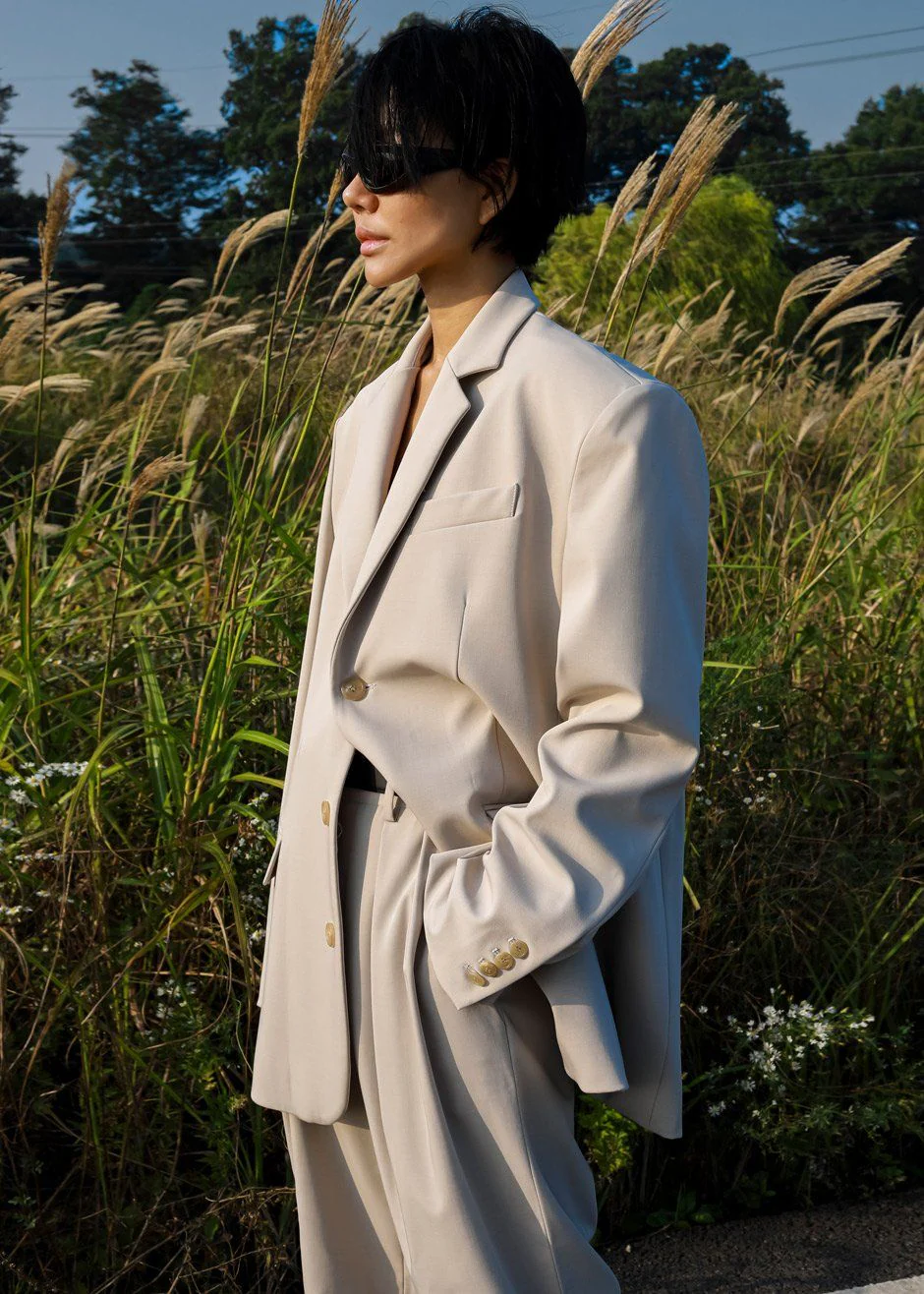 Tansy Oversized Blazer - Beige - Image 15