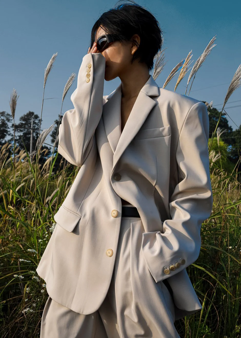 Tansy Oversized Blazer - Beige - Image 16