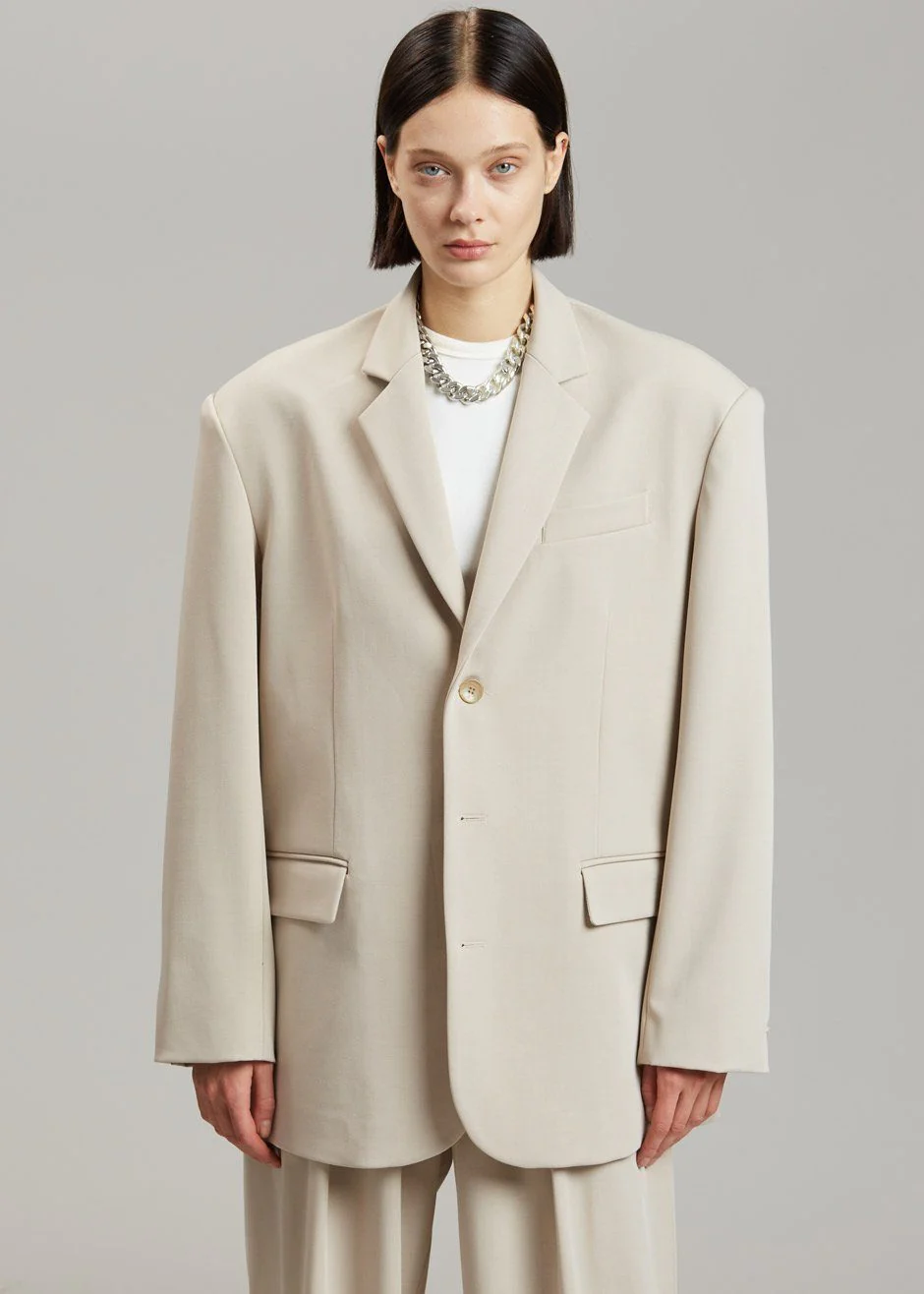 Tansy Oversized Blazer - Beige - Image 4