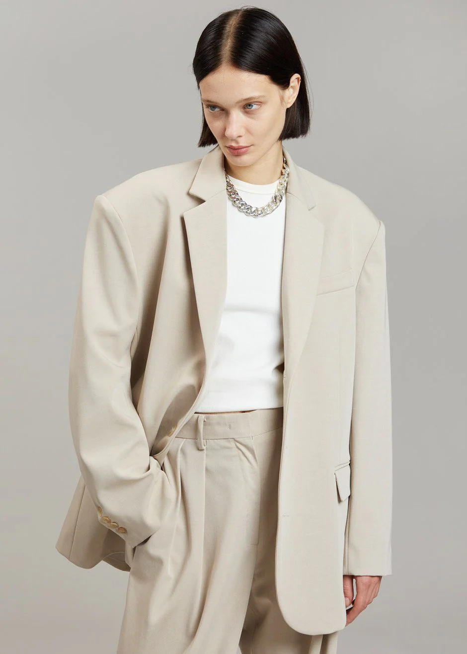 Tansy Oversized Blazer - Beige - Image 5