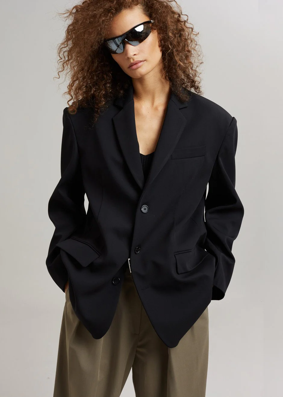Tansy Oversized Blazer - Black - Image 3